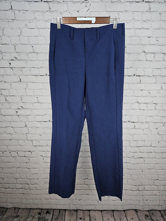Maeve Anthropologie Navy Straight Leg Zip Pocket Trouser Pants 2 (14X32)
