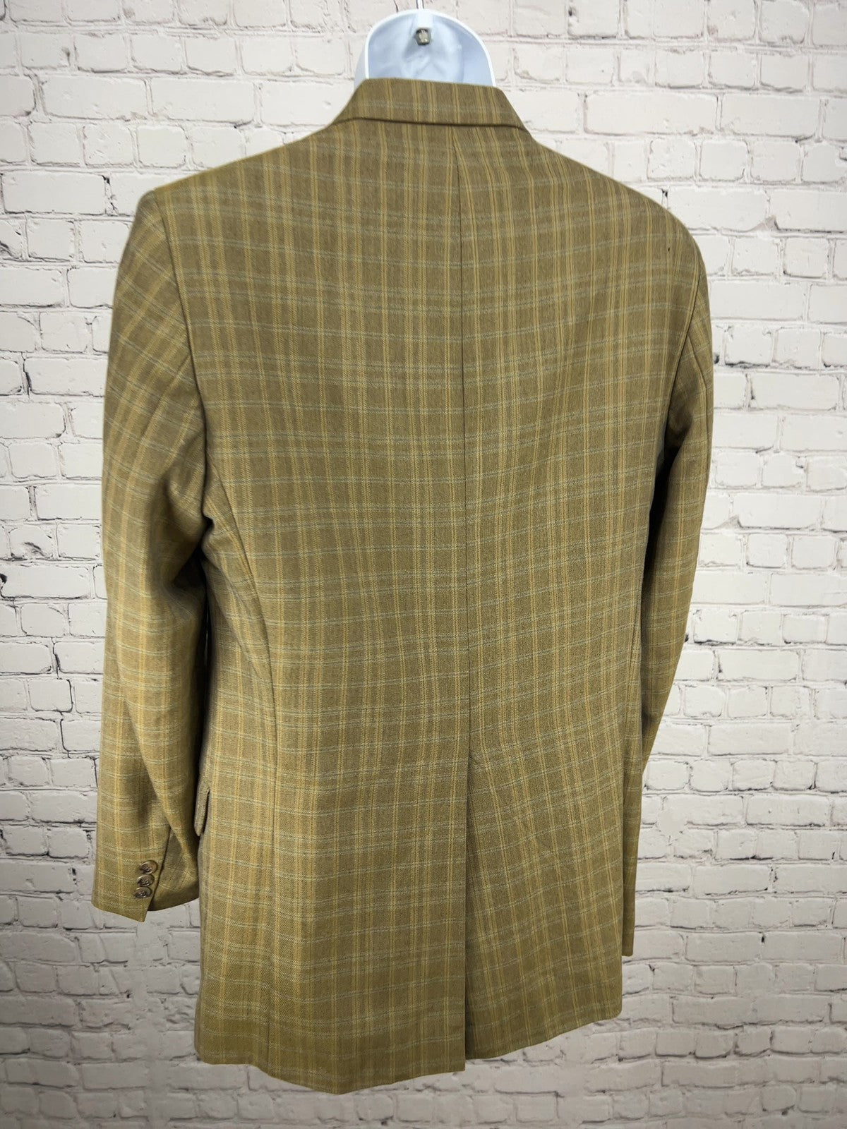 Culwell & Son Brown Plaid 2 Button Single Vented Notch Blazer Sport Coat 38L
