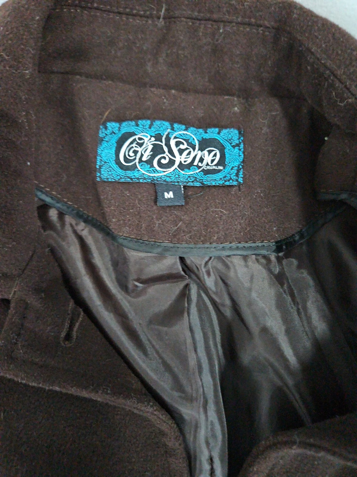 Ci Sono Brown Wool Blend Single Breasted Half Belt Lined Pea Coat Women's M