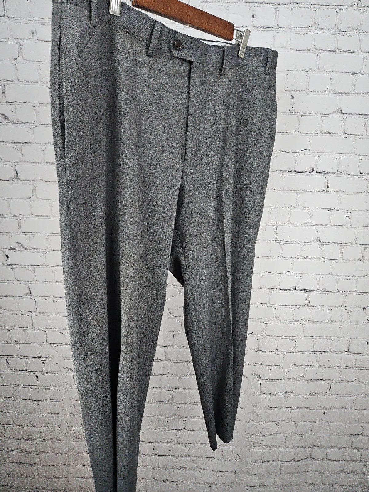 Ralph Lauren Gray Herringbone Flat Front Men's Dress Pants 40 (39X28)