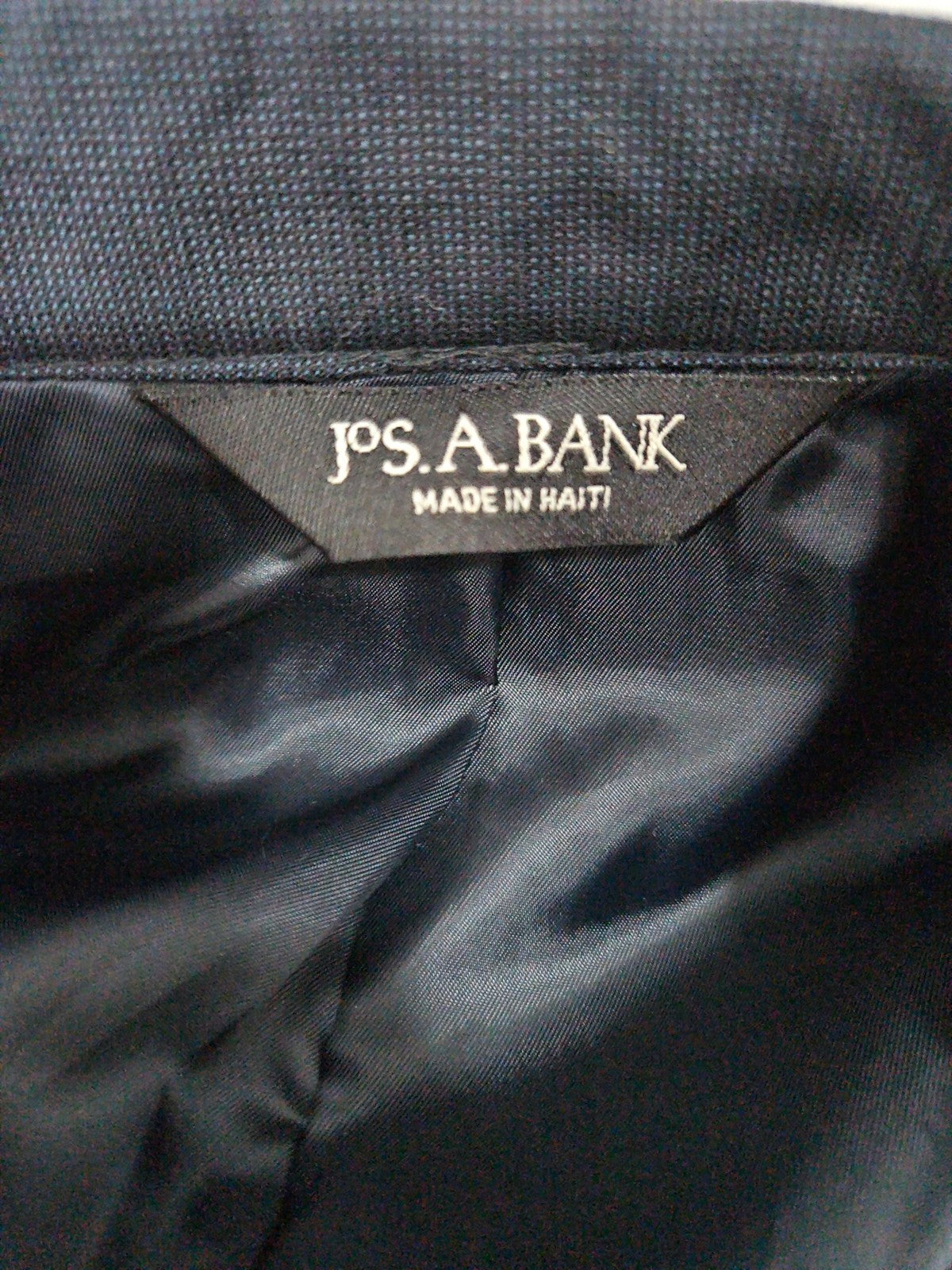 Jos A Bank Navy Nailhead 100% Wool Slim Fit 2 Button Blazer Sport Coat 39R