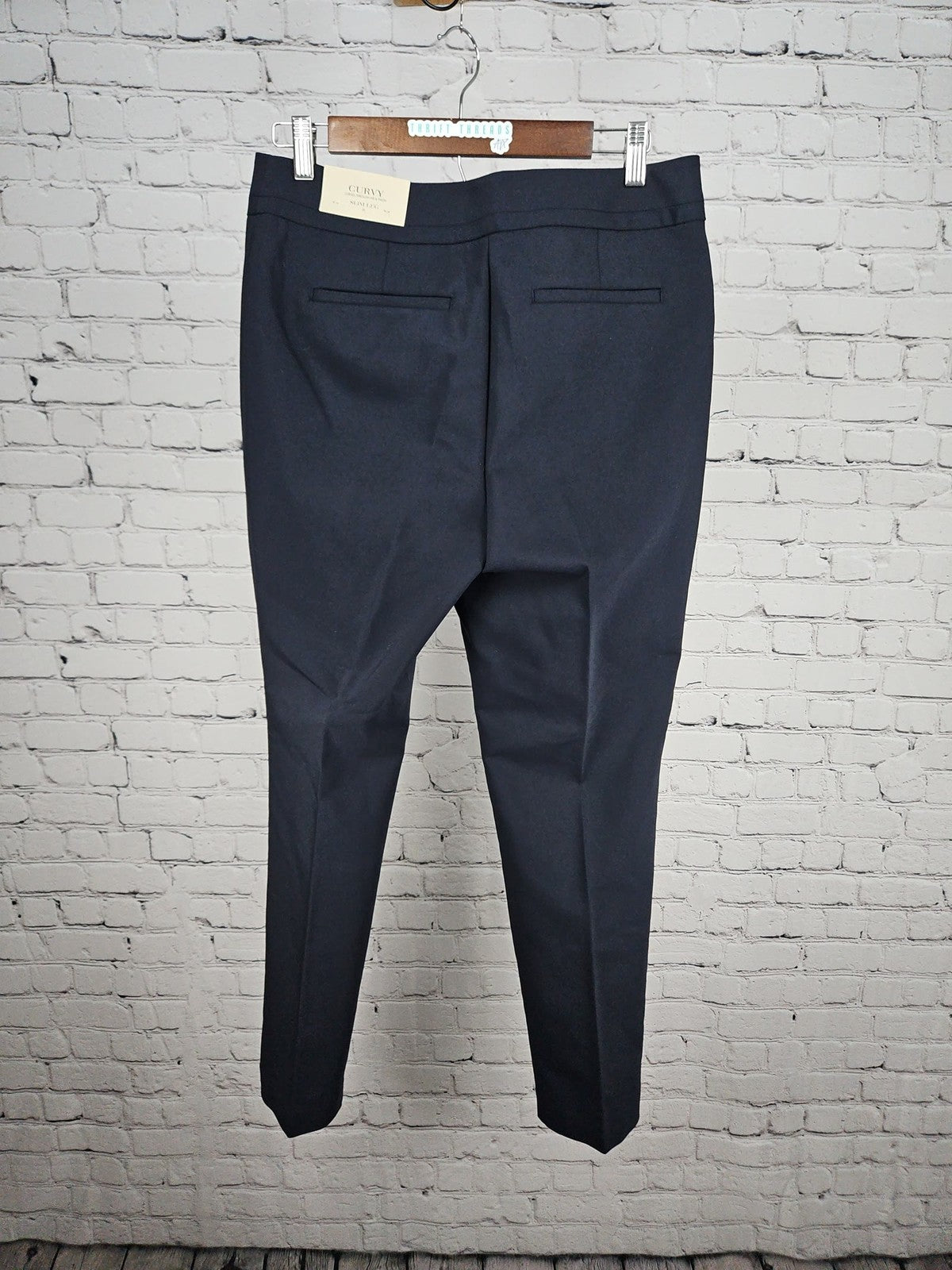 NWT Ann Taylor Factory Navy Curvy Slim Leg Dress Pants Women's 6