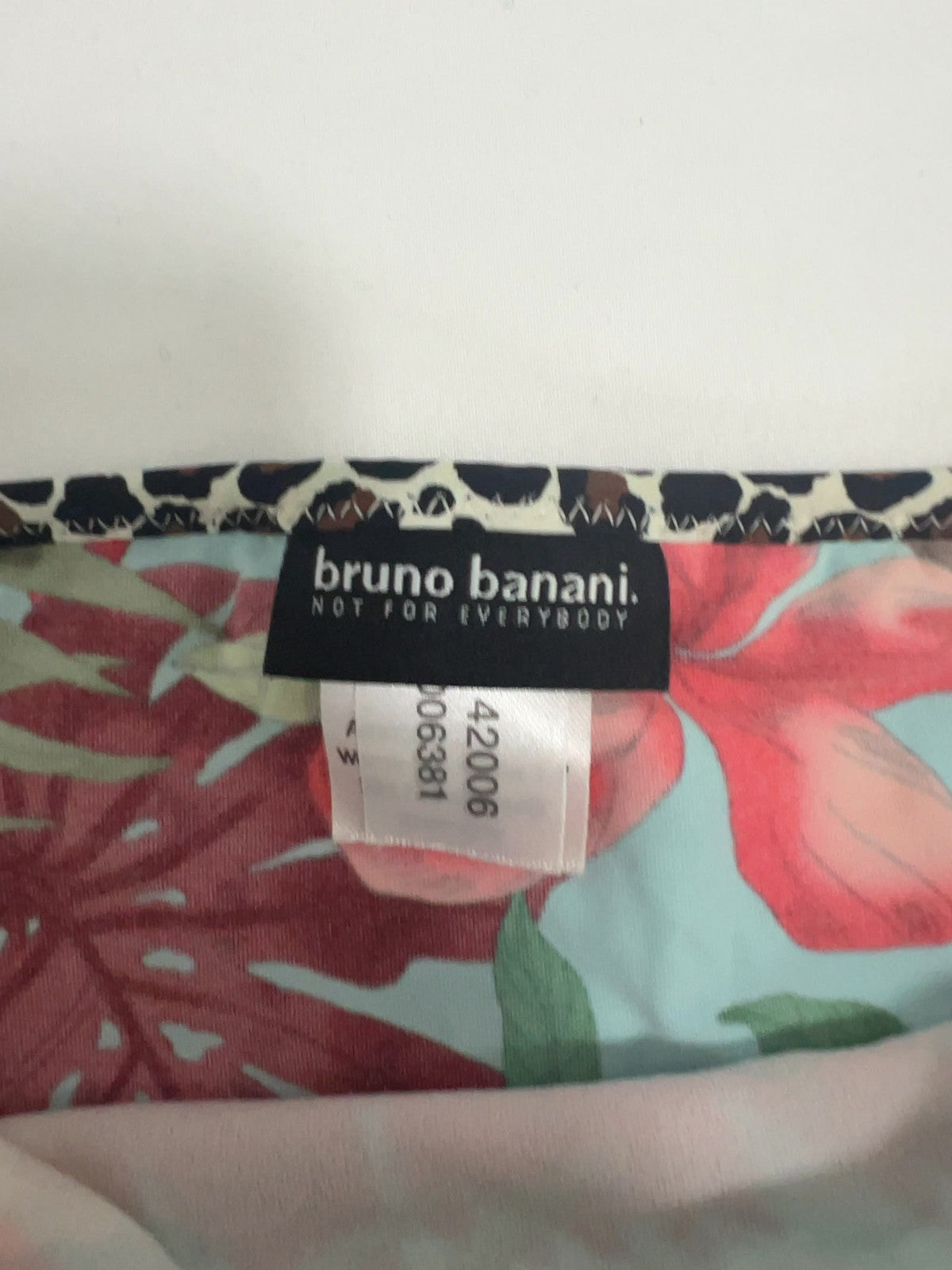 Bruno Banani Tropical Floral Leopard Trim Strappy Side Bikini Bottom