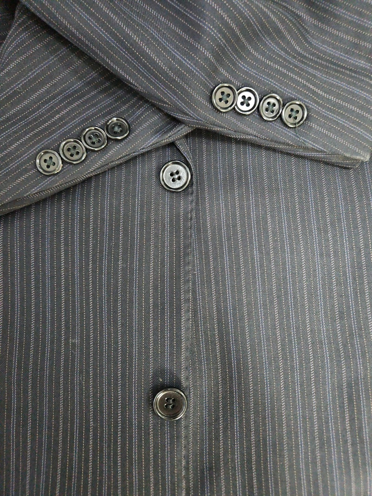 VTG Canali Charcoal Pinstripe Super 120s Wool 2 Button Blazer Sport Coat US 48R