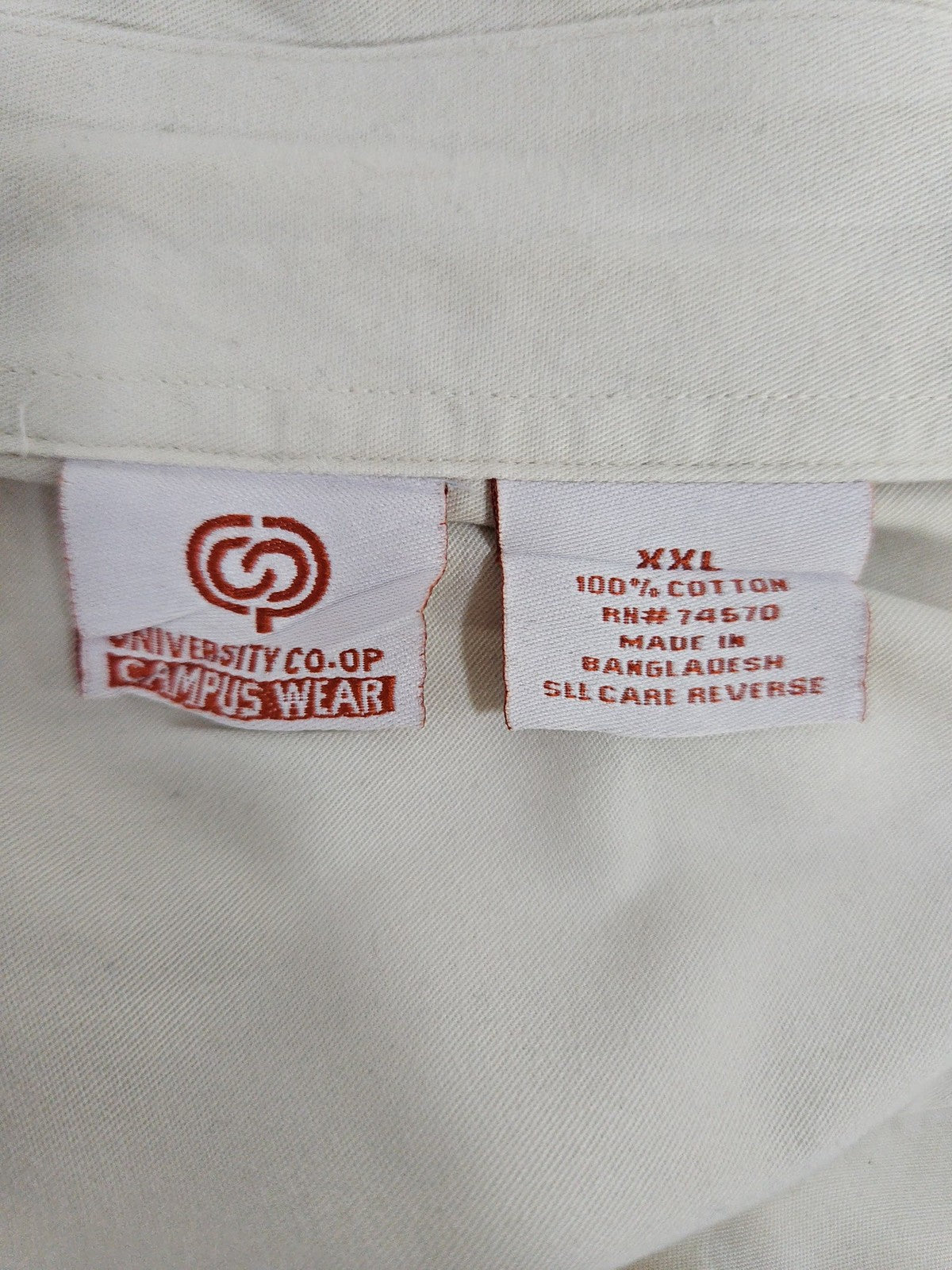University Co-op Texas Longhorns Cream Button Down Long Sleeve Shirt XXL