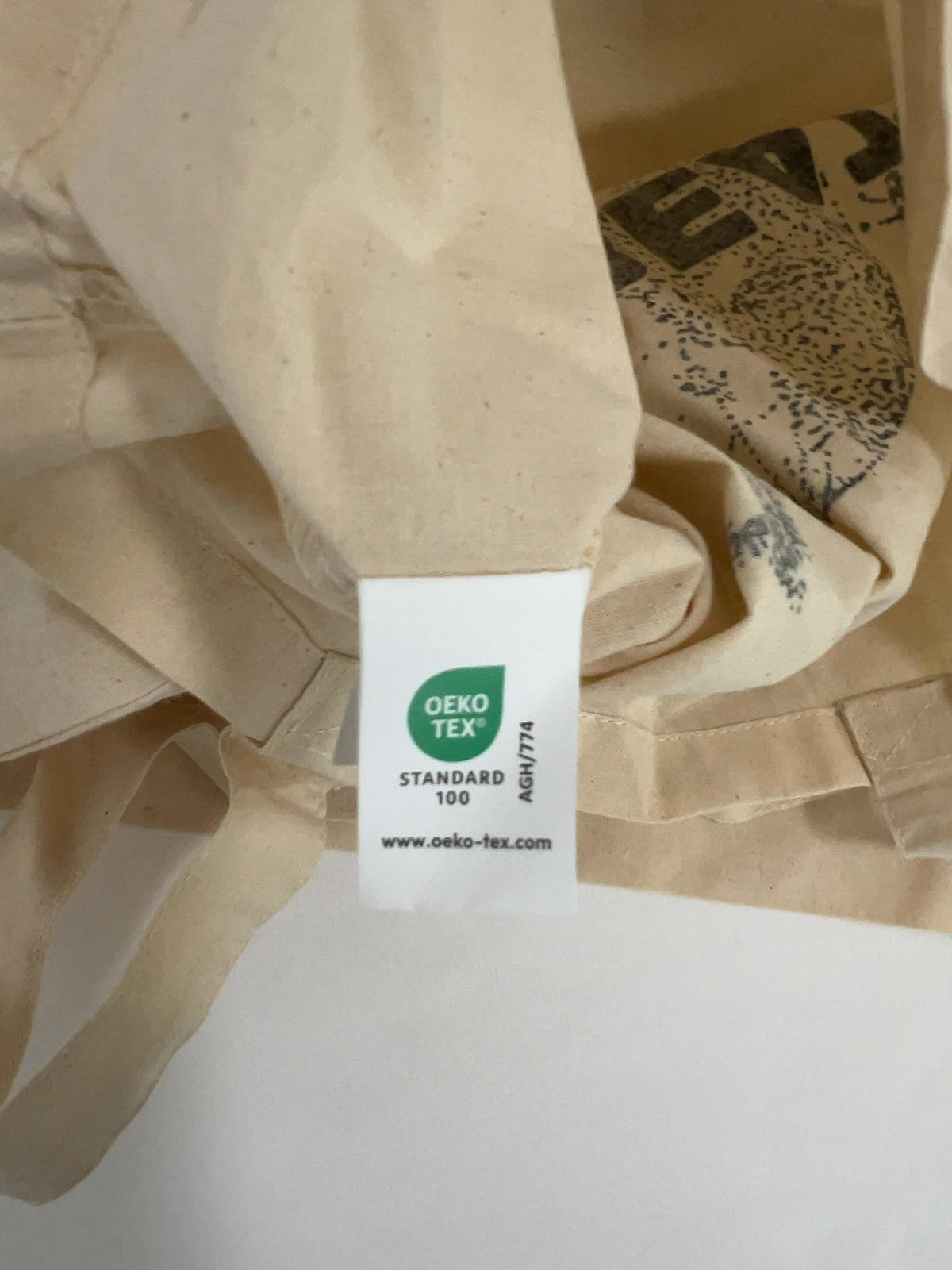 NWOT TBF Natural Canvas The Deadbeat Earth Sweeps Print Cotton Tote Bag