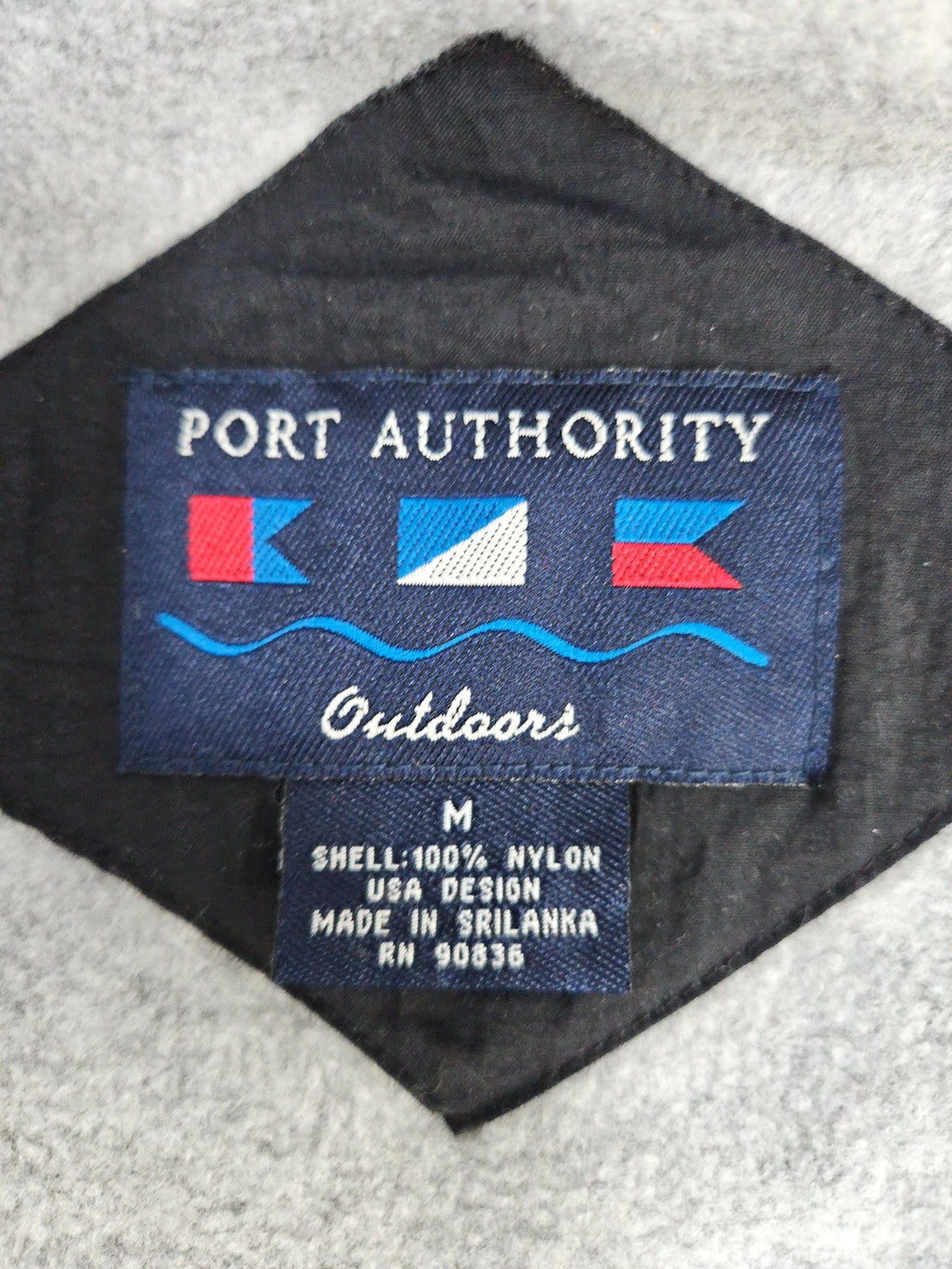 VTG Port Authority Nvidia Logo Black Fleece Lined Nylon Full Zip Jacket Mens M