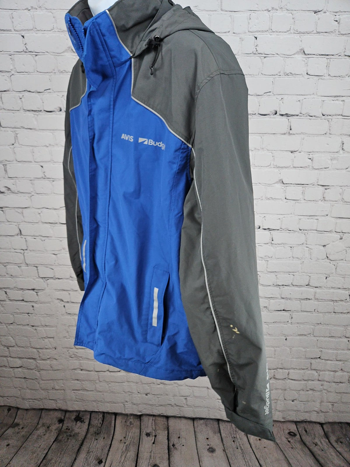 Lands' End Outfitters Avis Budget 3-in-1 Hooded Rain Jacket Blue Gray L