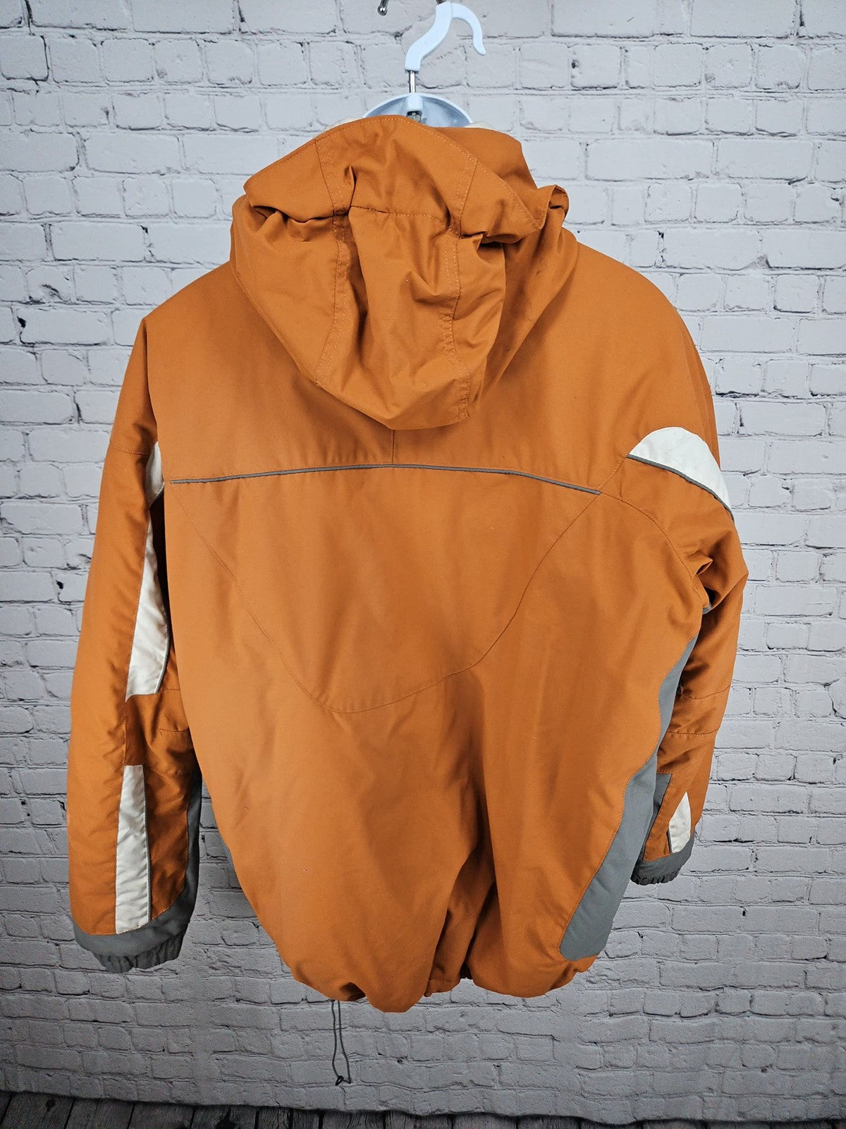 VTG Columbia 3 in 1 Orange Cream Hooded Ski Jacket Puffer Fleece Liner XXL