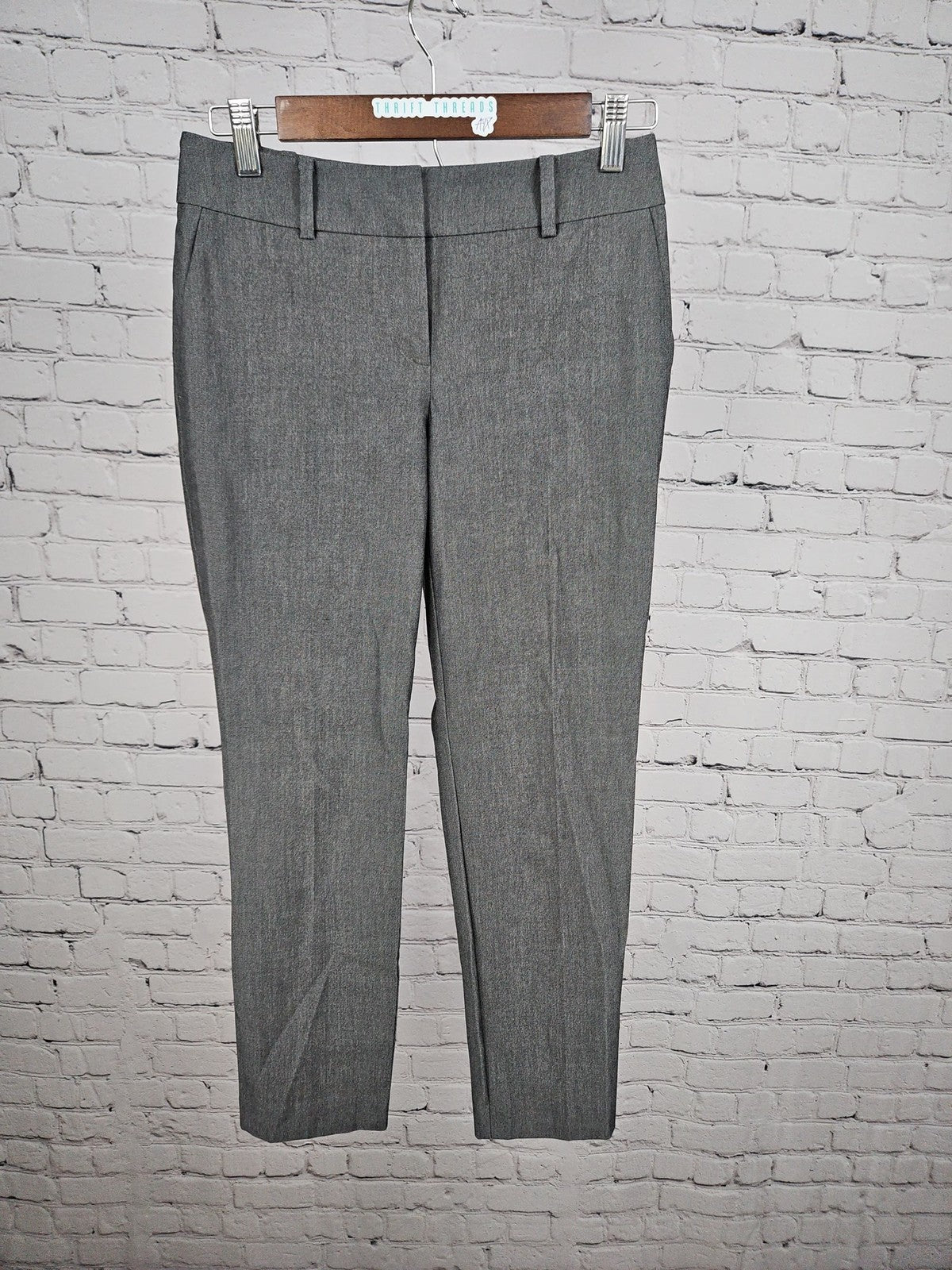 Ann Taylor Factory Petite Curvy Gray Slim Ankle Dress Pants 00P