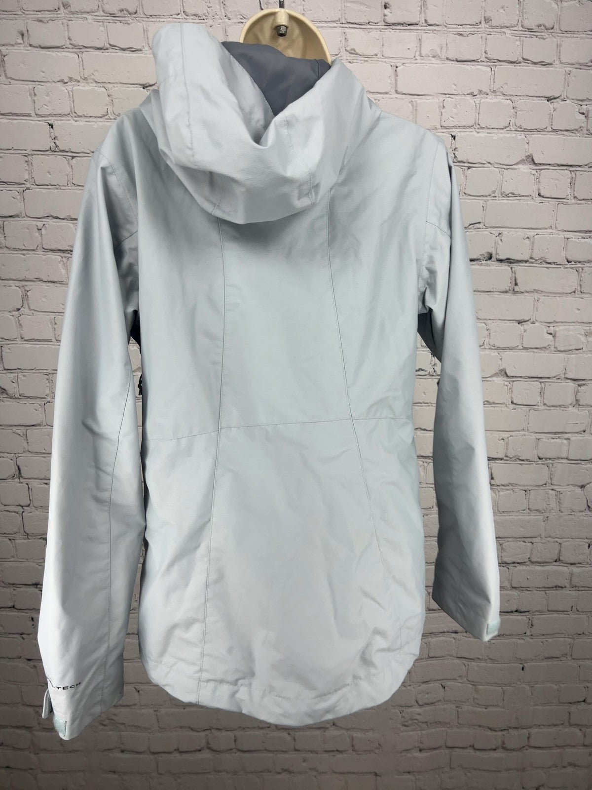 Columbia Interchange Light Gray Omni-Tech Hooded Shell Jacket Women's S