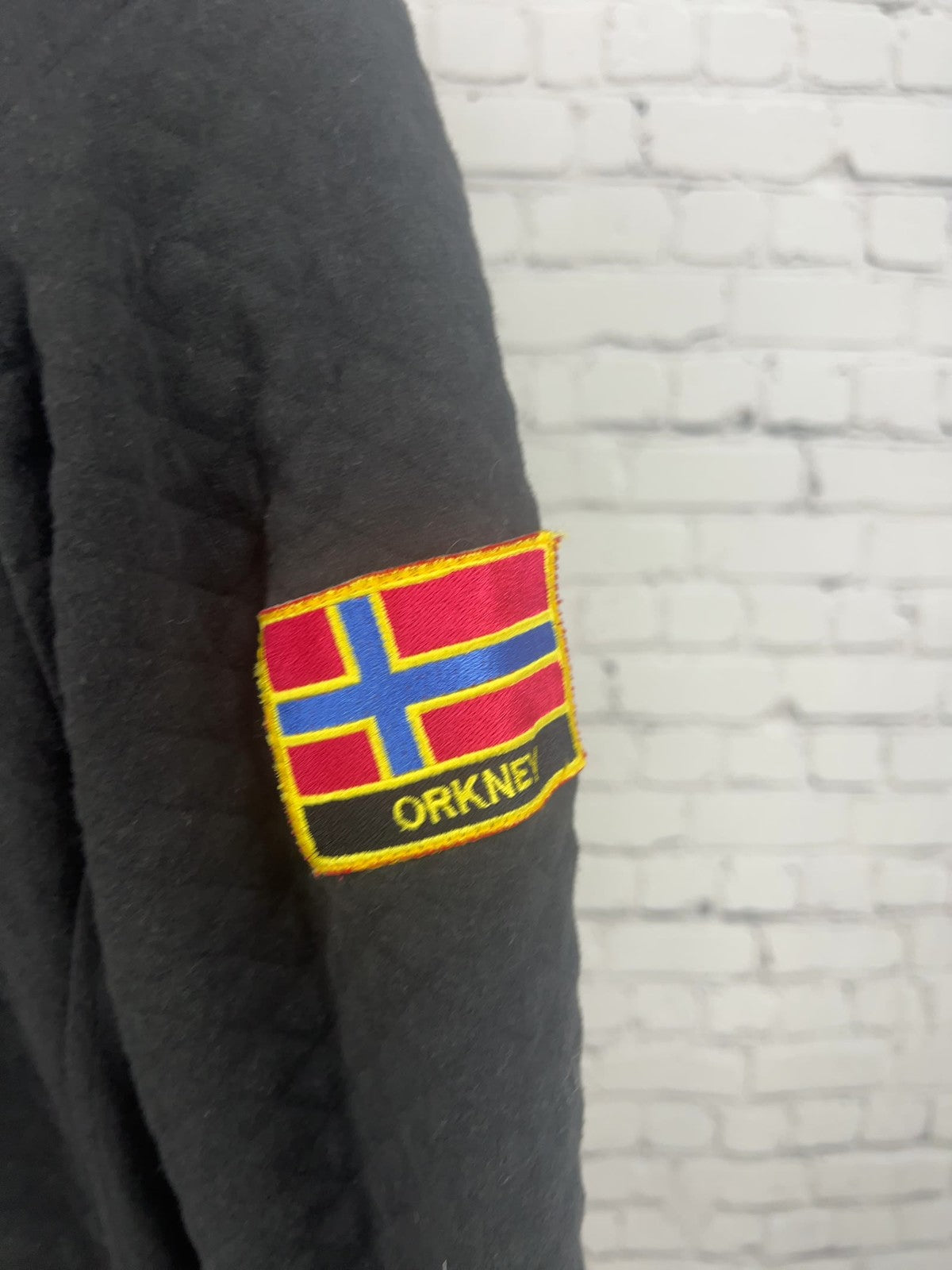 Highland Park Black Quilted Full Zip Hoodie Sweatshirt Orkney Patch S