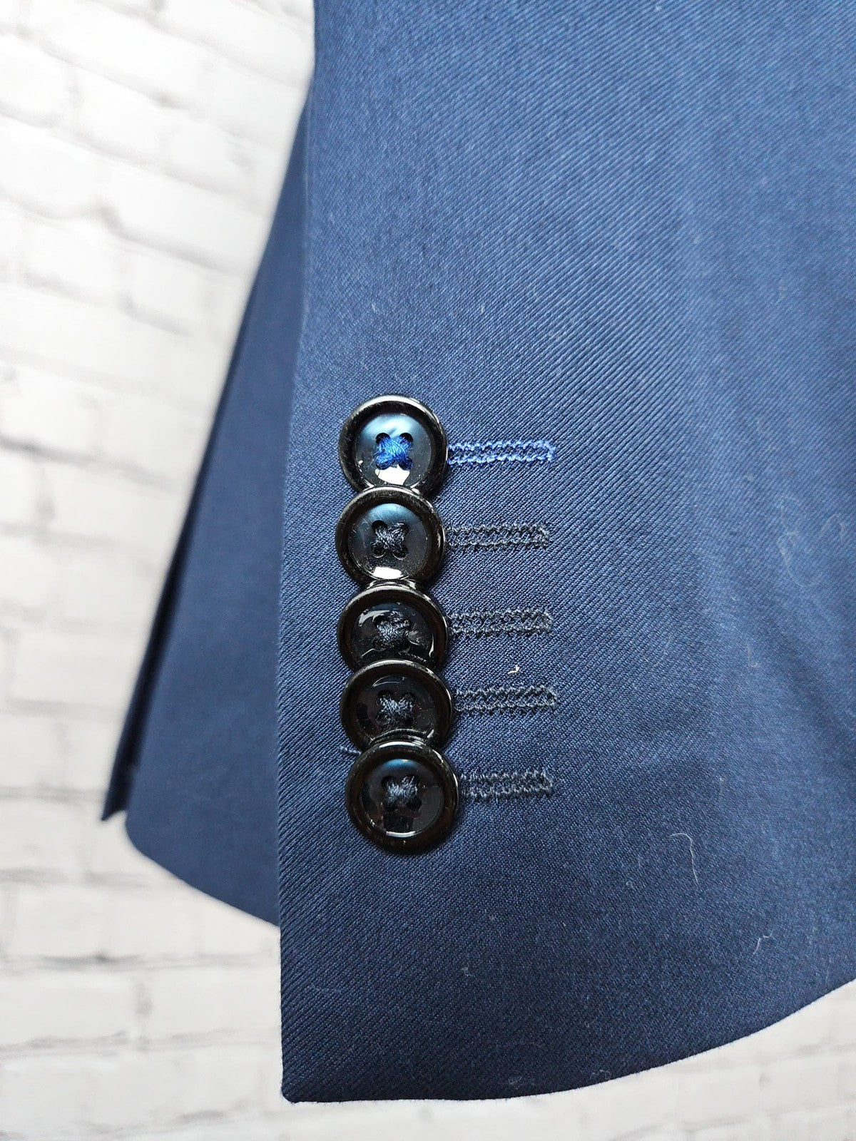 Soul of London Navy Blue 2 Button Notch Floral Lined Blazer Sport Coat 38R