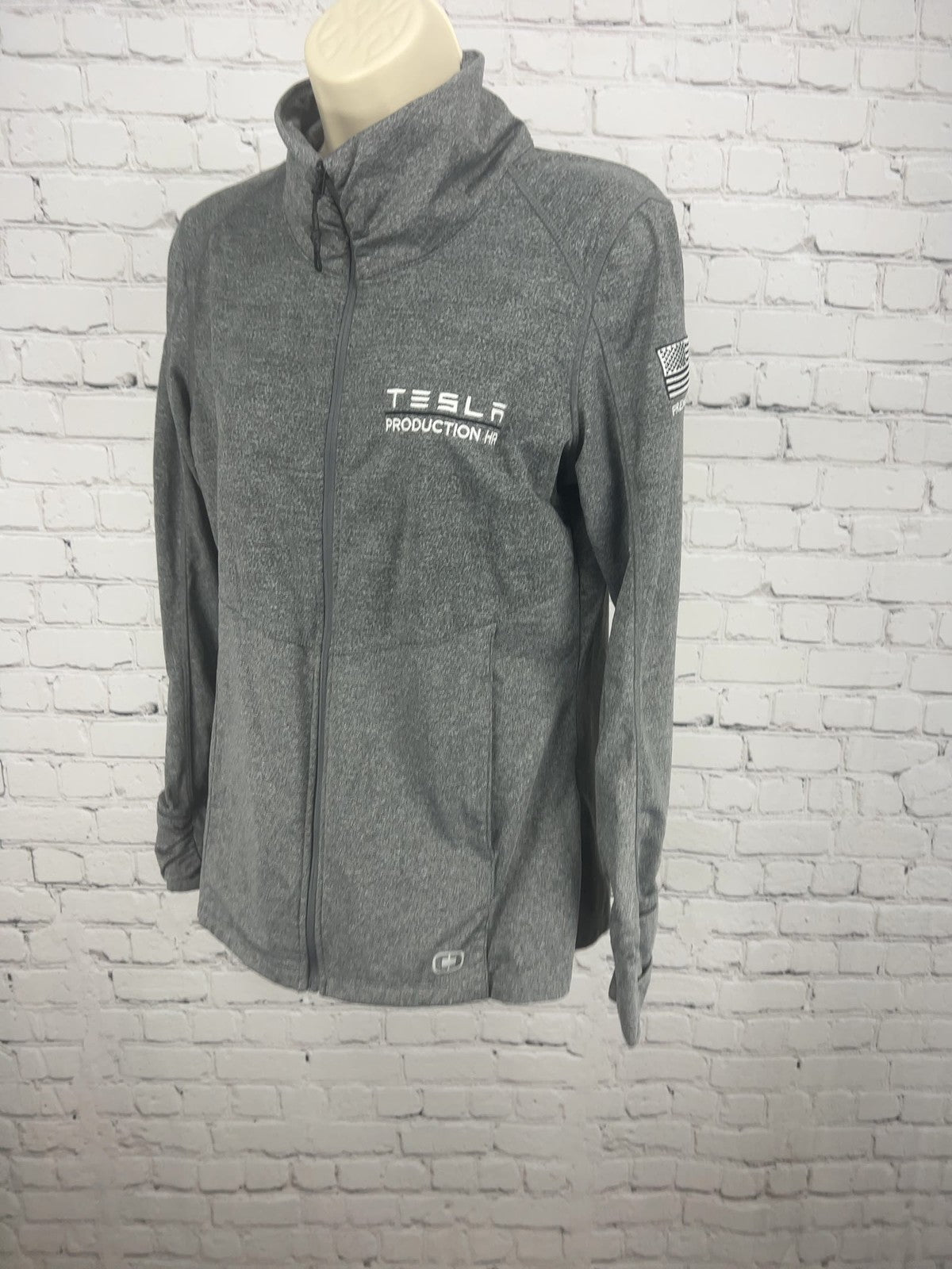 OGIO Tesla Production HR Gray Heather Full Zip Thumbhole Jacket Women's M