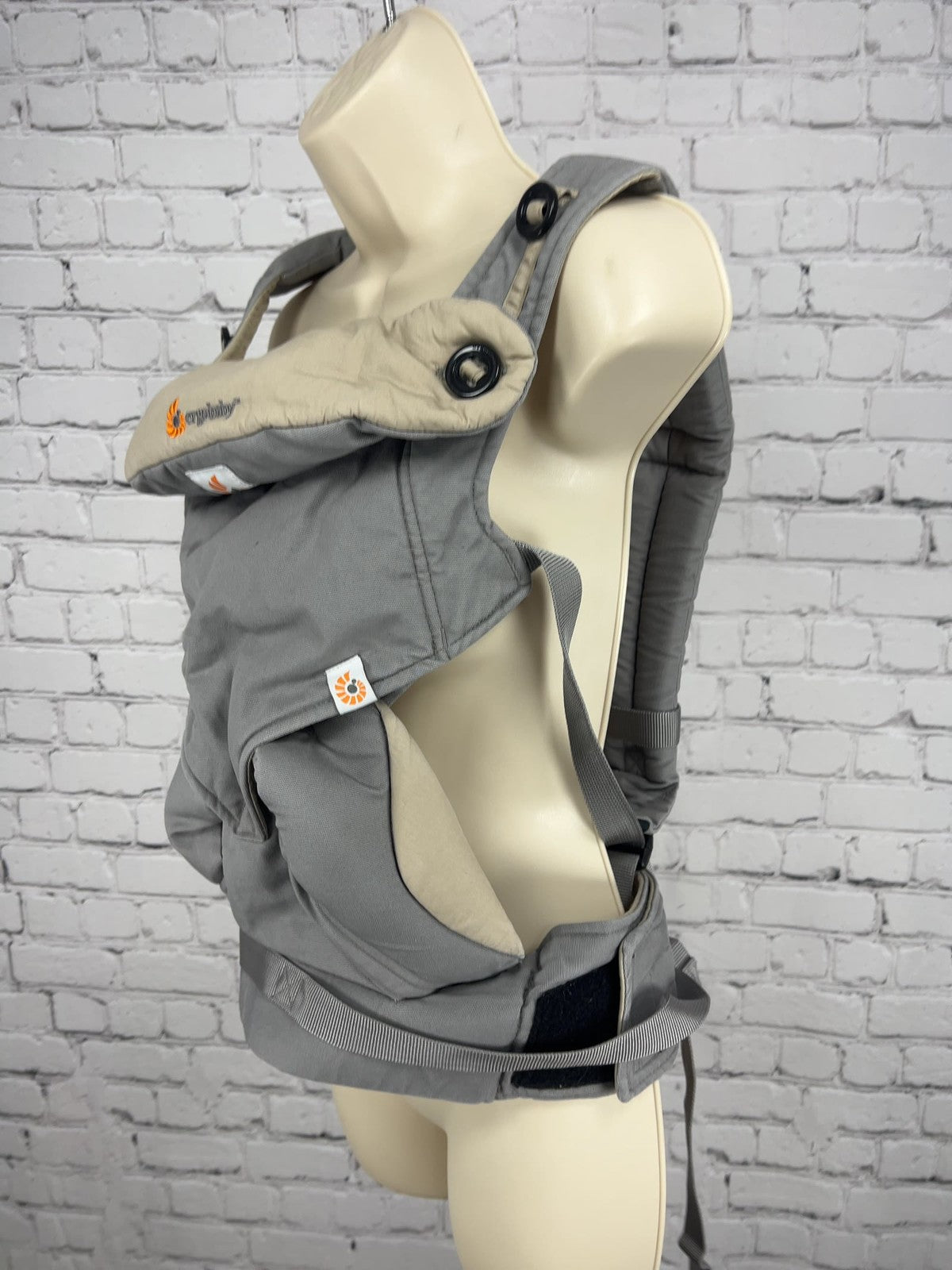 Ergobaby Four Position 360 Grey Beige Cotton Baby Carrier 12-33 lbs