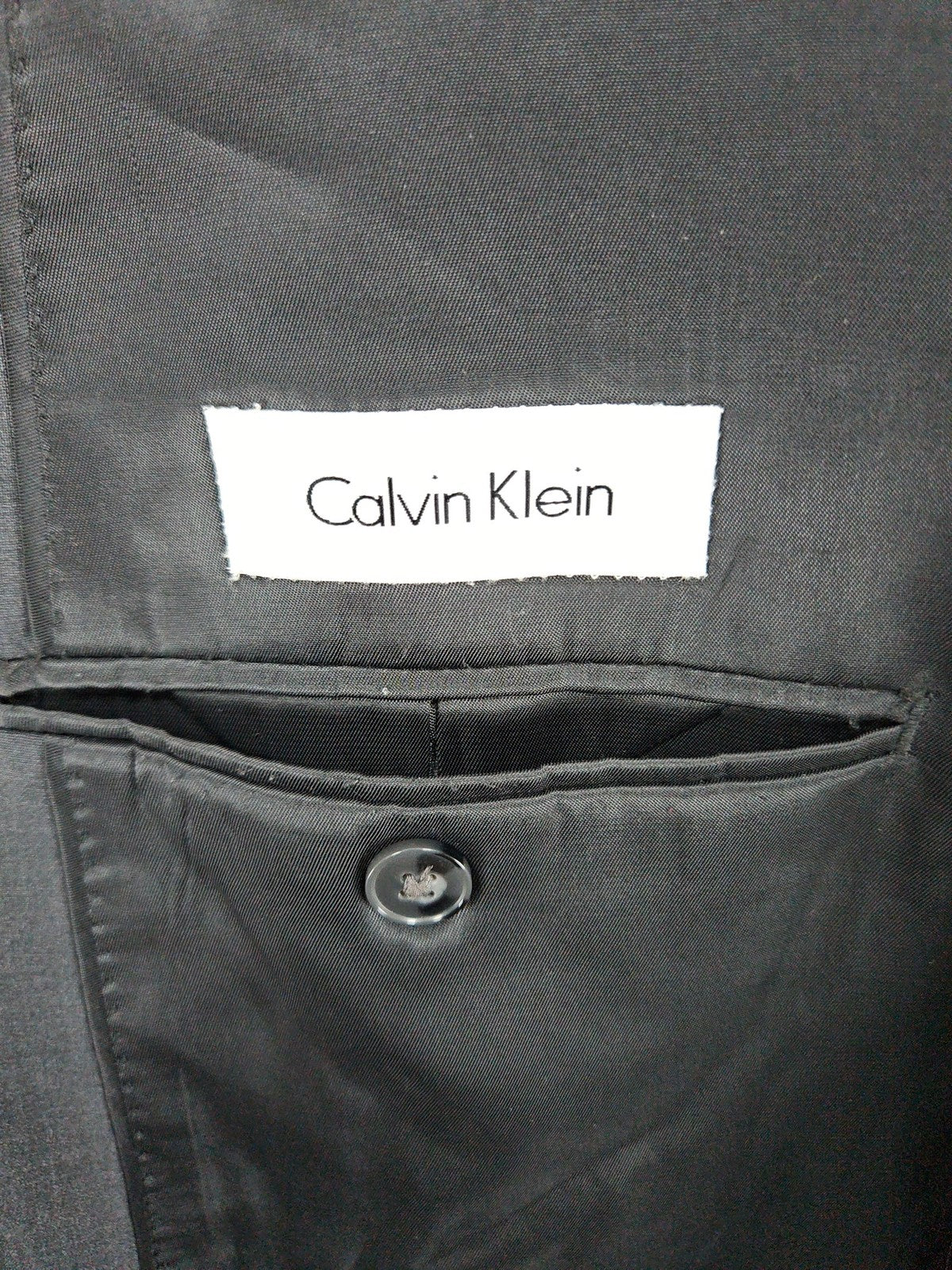 Calvin Klein Charcoal Gray Wool Blend 2 Button Notch Blazer Sport Coat 46R