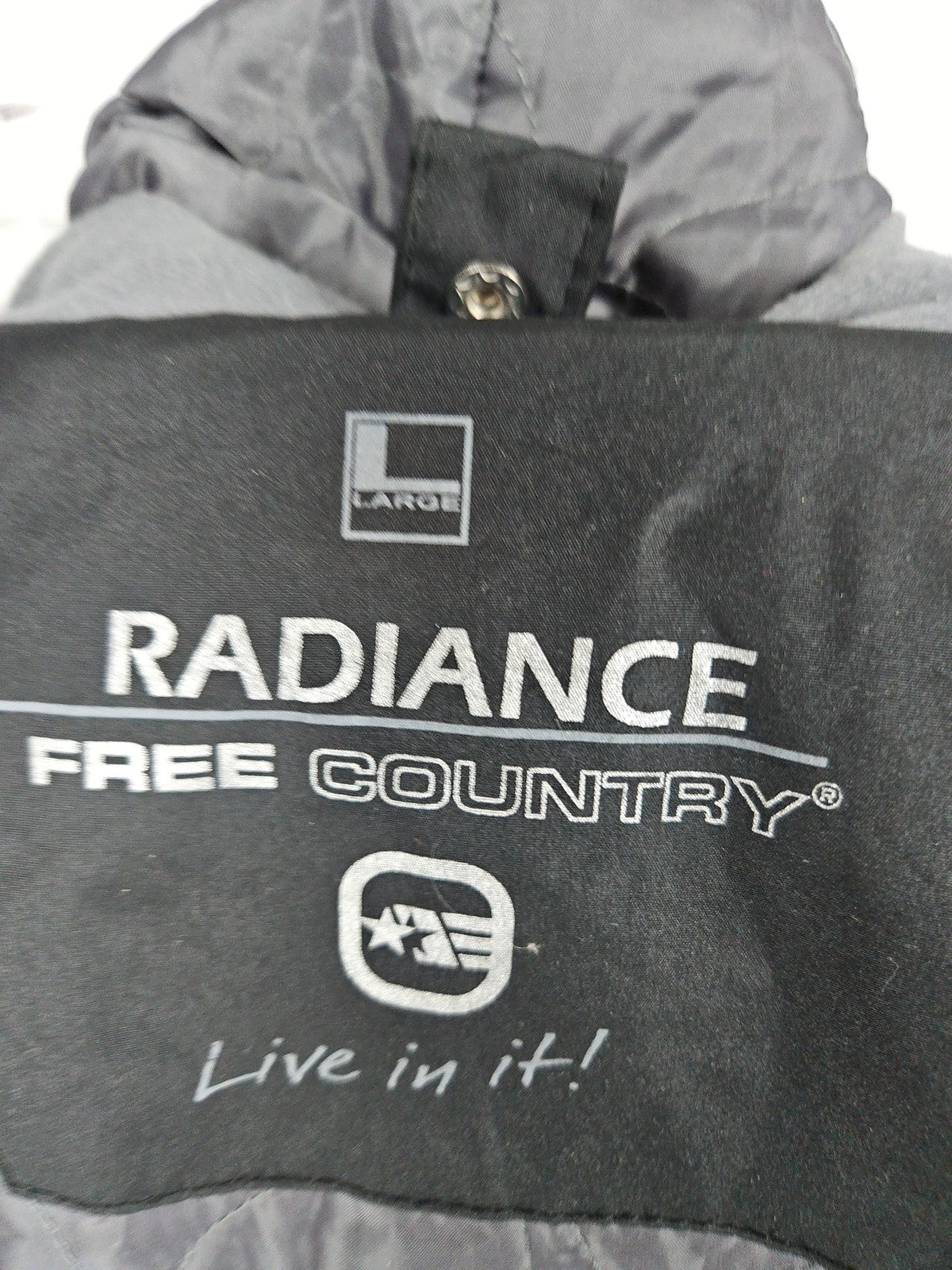 Free Country Radiance Black Gray 3 in 1 Hooded Winter Jacket Women's L