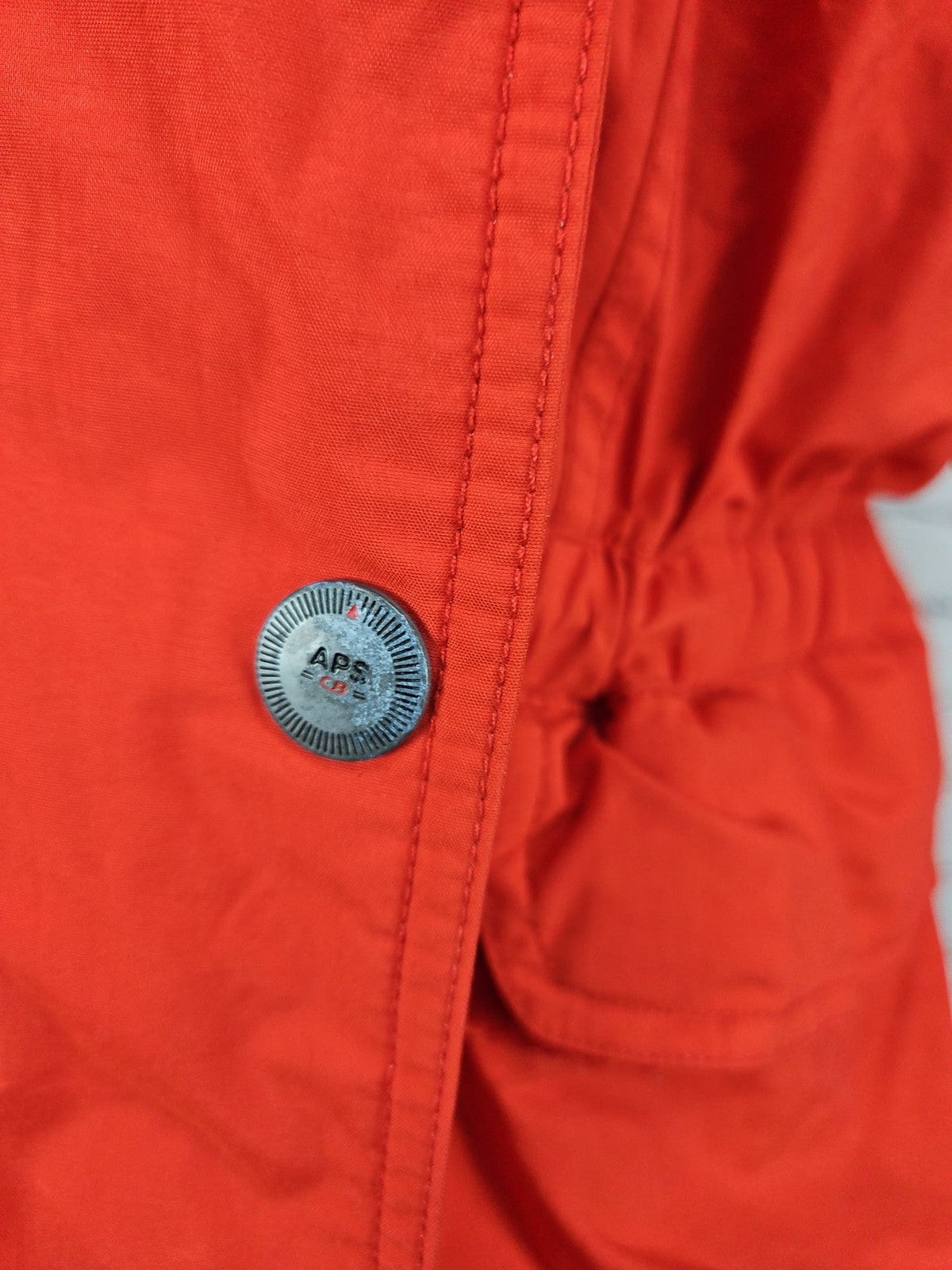 VTG APS CB Red Orange Nylon Insulated Cinched Waist Ski Jacket Womens 10