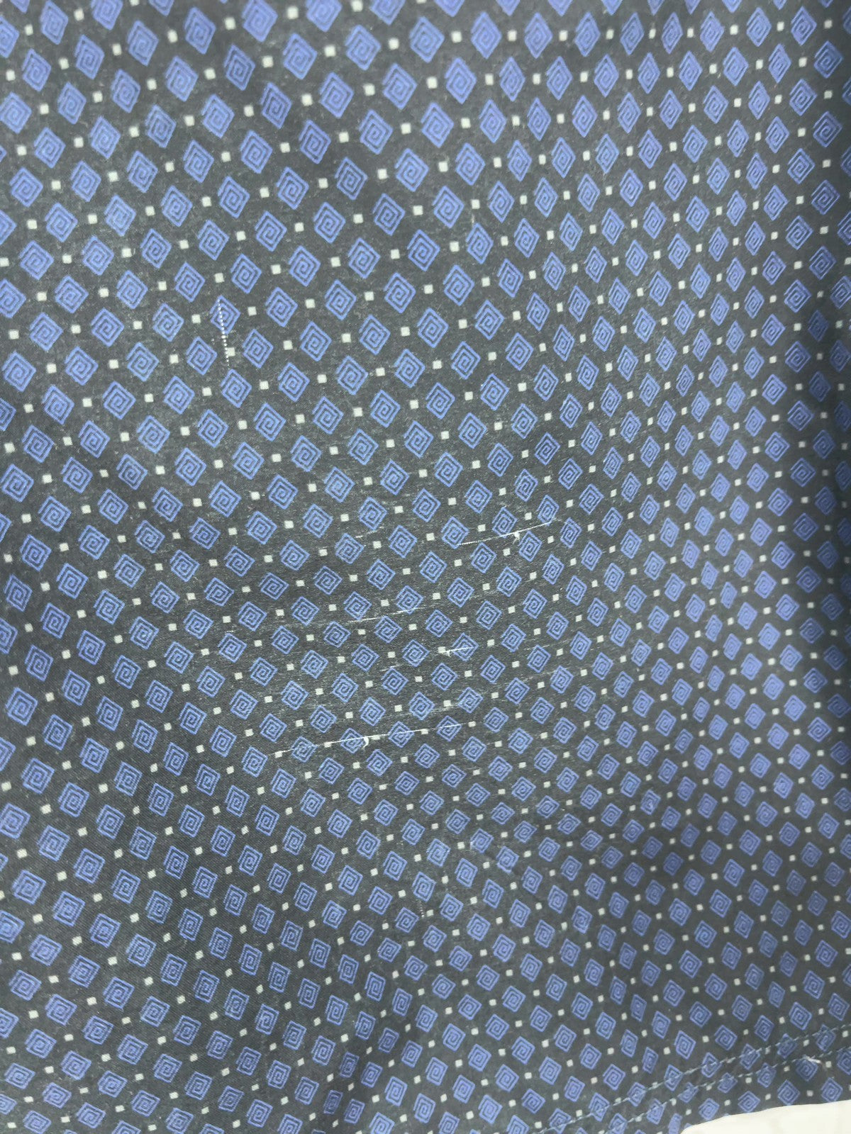 Hugo Boss Navy Geometric Print Side Tab Mesh Lined Swim Trunks L (36X5.5)