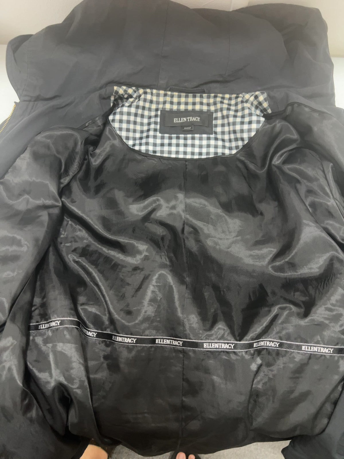 Ellen Tracy Black Hooded Drawstring Waist Utility Anorak Jacket Women's 2X