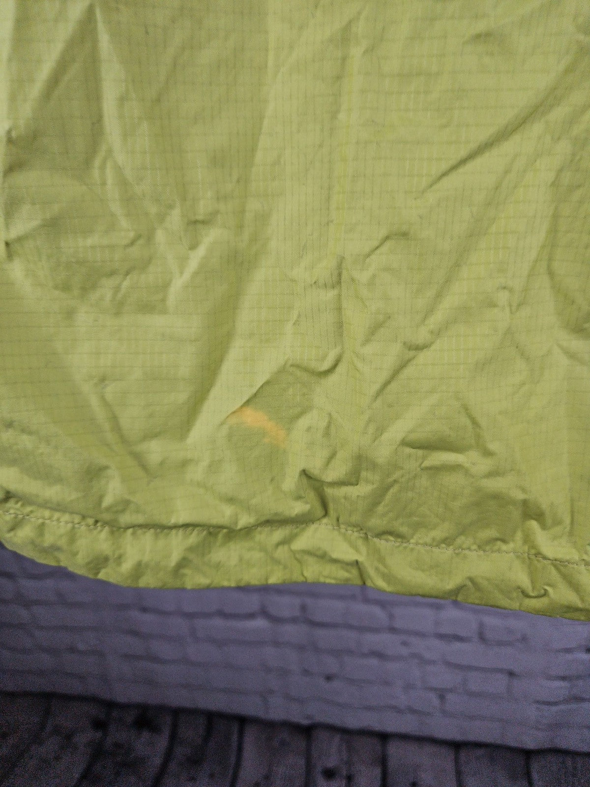 Marmot Lime Green Gray Colorblock Hooded Nylon Rain Jacket Women's S