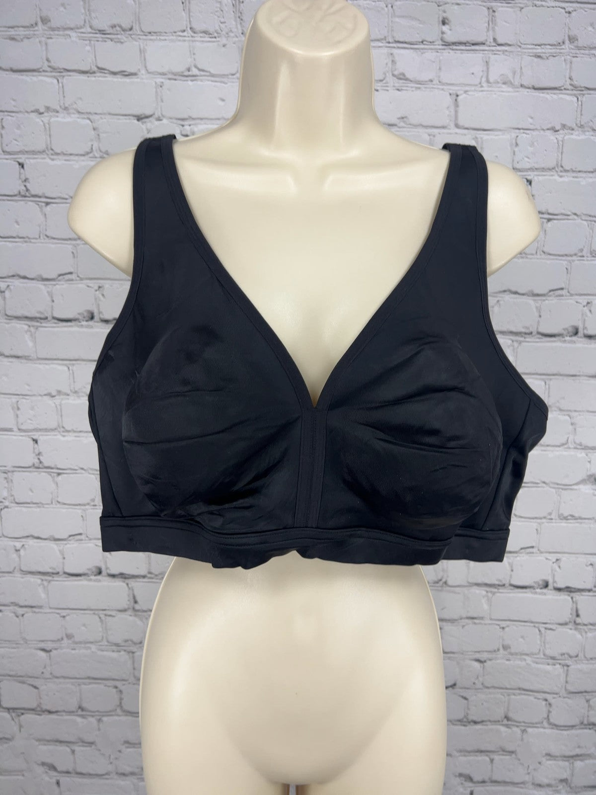 NWT Aisilin Black Front Closure Wireless Full Coverage Posture Support Bra 36E