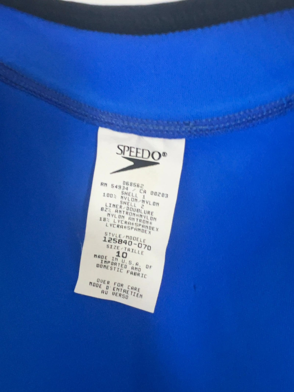VTG Speedo Sport Systems Blue Full Zip Mesh Panel Sleeveless Swim Top Kids 10