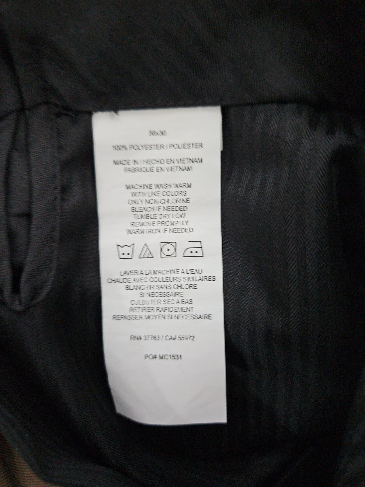 Savane Khaki 100% Polyester Pleated Front Cuffed Dress Pants Mens 36