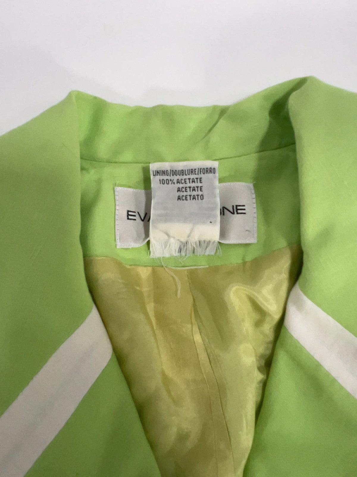 VTG Evan-Picone Lime Green White Trim Linen Blend Short Sleeve Shirt Dress 8
