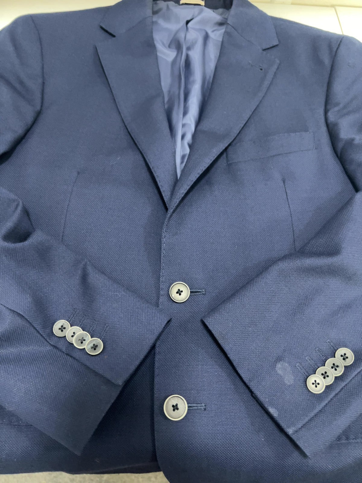 Joseph Abboud Heritage Navy 100% Wool 2 Button Slim Fit Blazer Sport Coat 40S