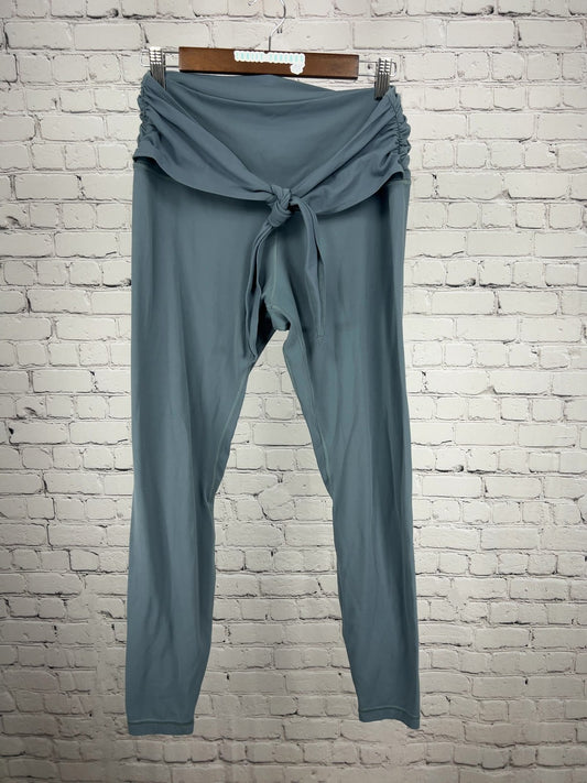 Lululemon Blue Ruched Tie Front High Rise Leggings Women's 12 (29X29)
