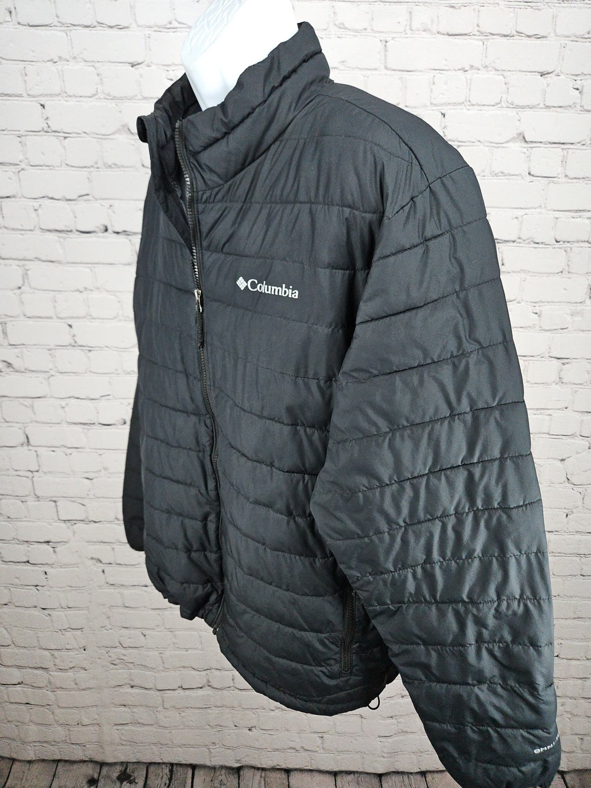 Columbia Omni-Heat Black Quilted Puffer Full Zip Jacket Men's XL