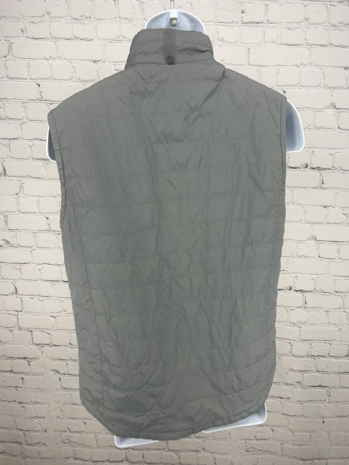 SpaceX Gray Black Reversible Quilted Puffer Full Zip Stand Collar Vest M