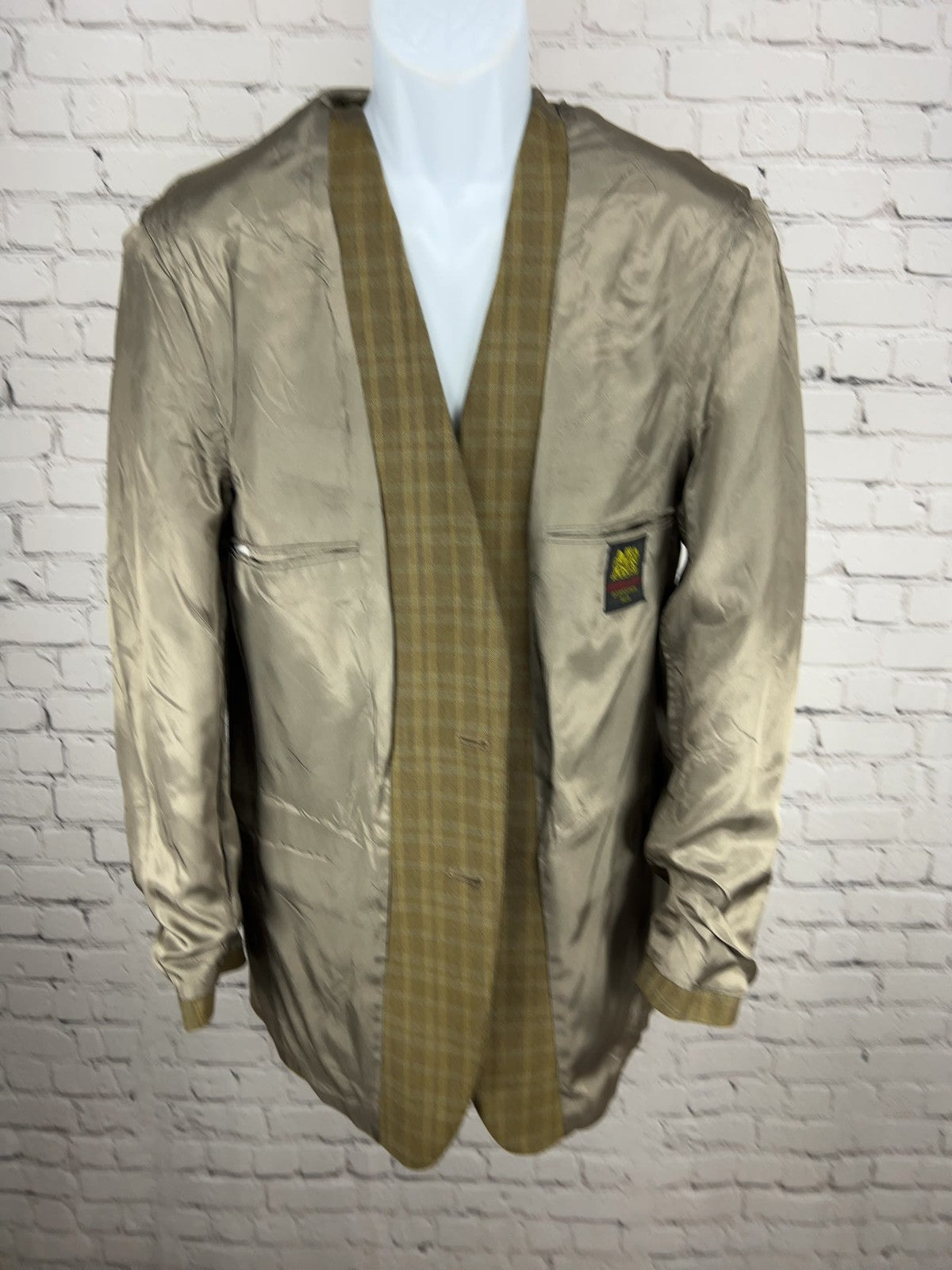 Culwell & Son Brown Plaid 2 Button Single Vented Notch Blazer Sport Coat 38L