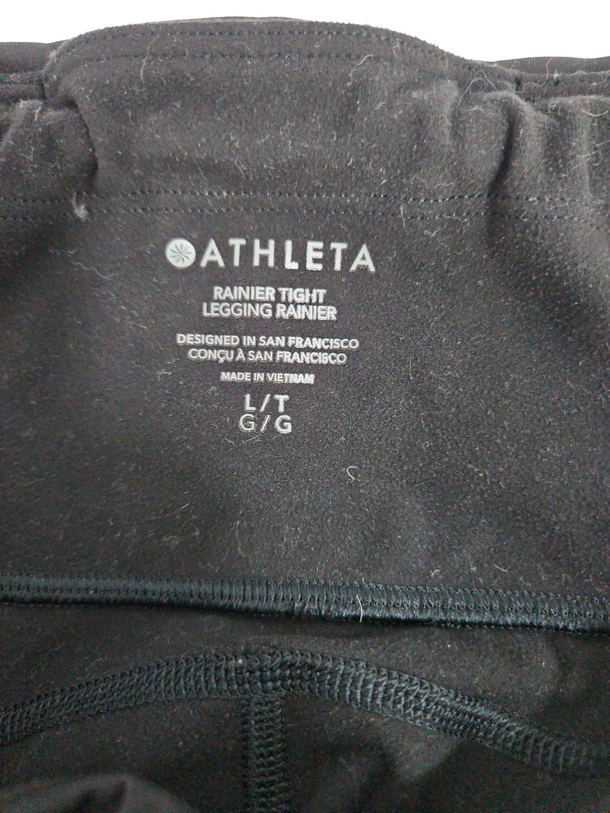 Athleta Rainier Tight Black Zip Pocket Running Leggings Women's L