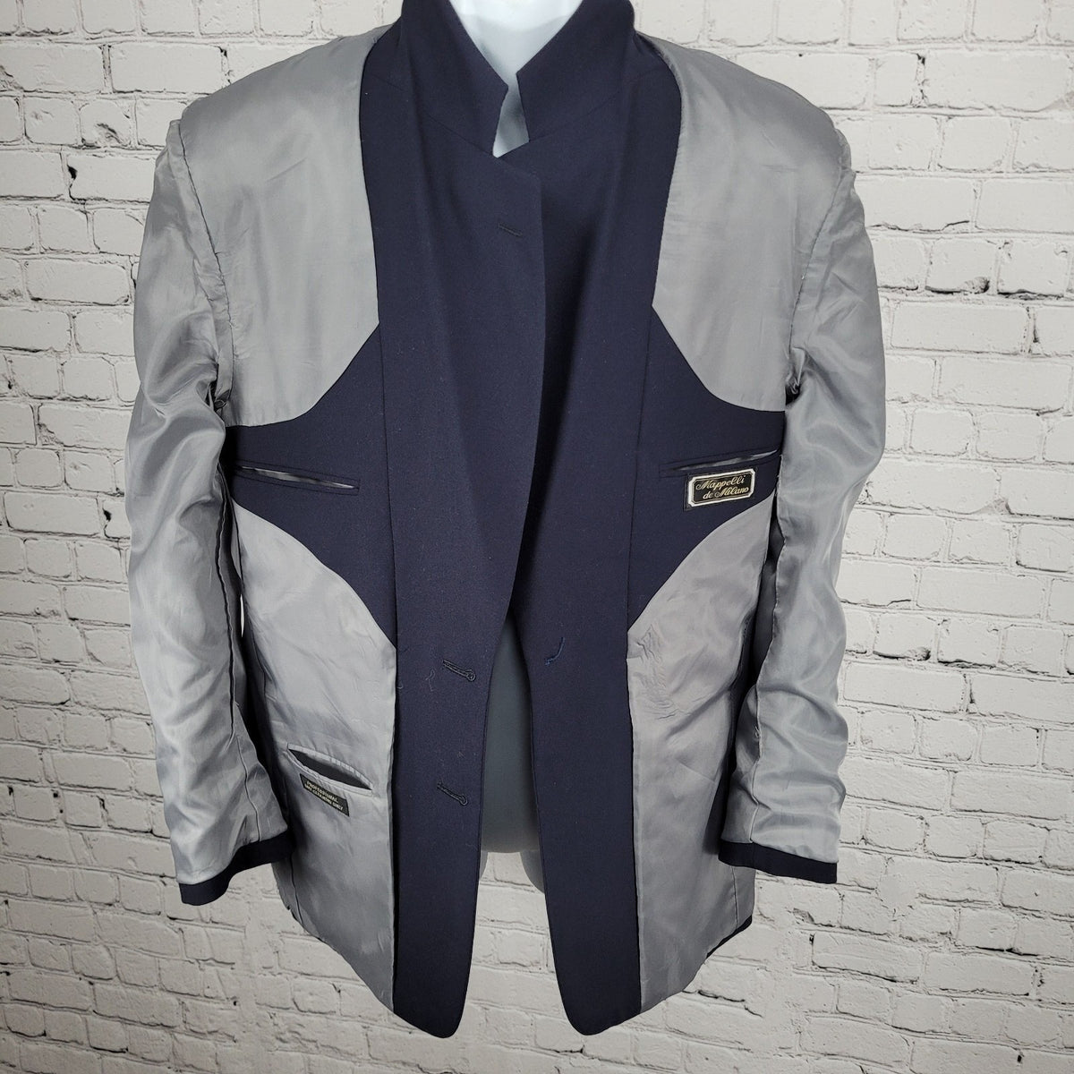 Mapelli De Milano Navy 100% Wool 2 Button Notch Blazer Sport Coat Size 37S