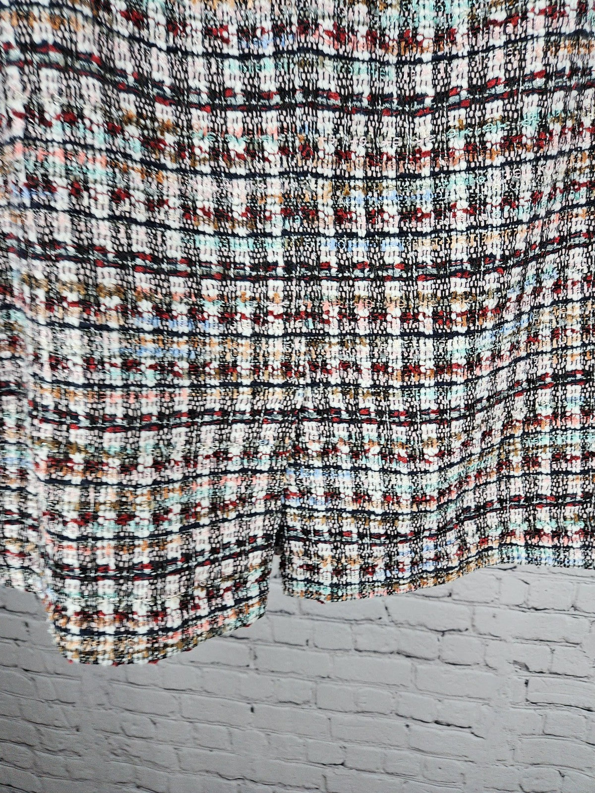 Talbots Petite Multicolor Tweed Boucle Lined Back Zip Pencil Skirt 16P