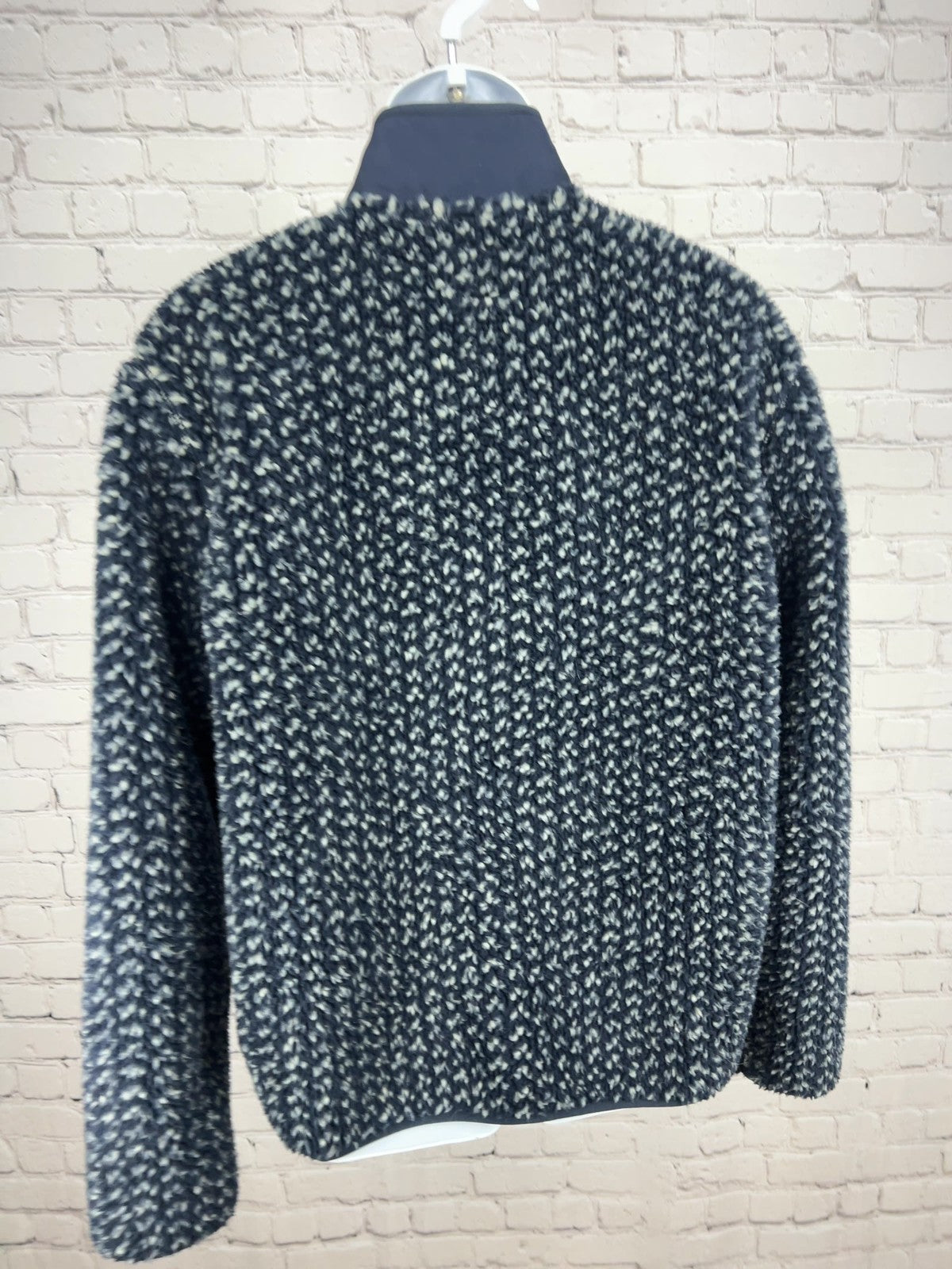 J.Crew Nordic Navy Blue Sherpa Fleece Full Zip Mock Neck Jacket Men's L