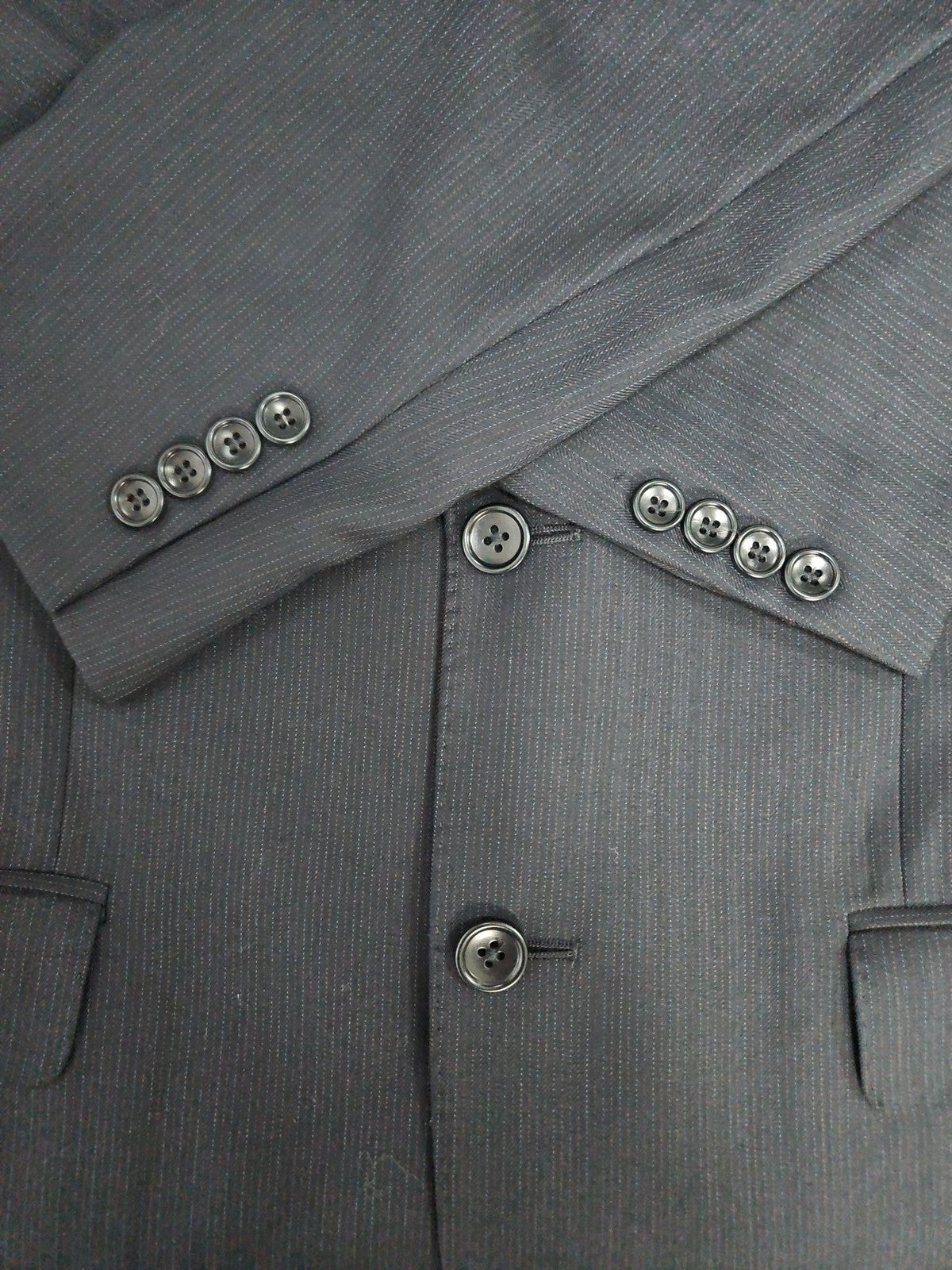 Brooks Brothers 1818 Regent Charcoal Pinstripe Wool 2 Button Sport Coat 38R