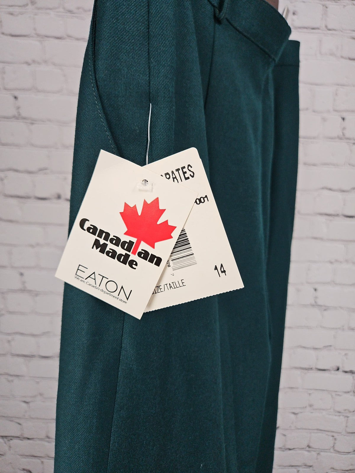 NWT VTG Mister Leonard Forest Green Pure Wool Pleated Trouser Pants 14 (29X30)