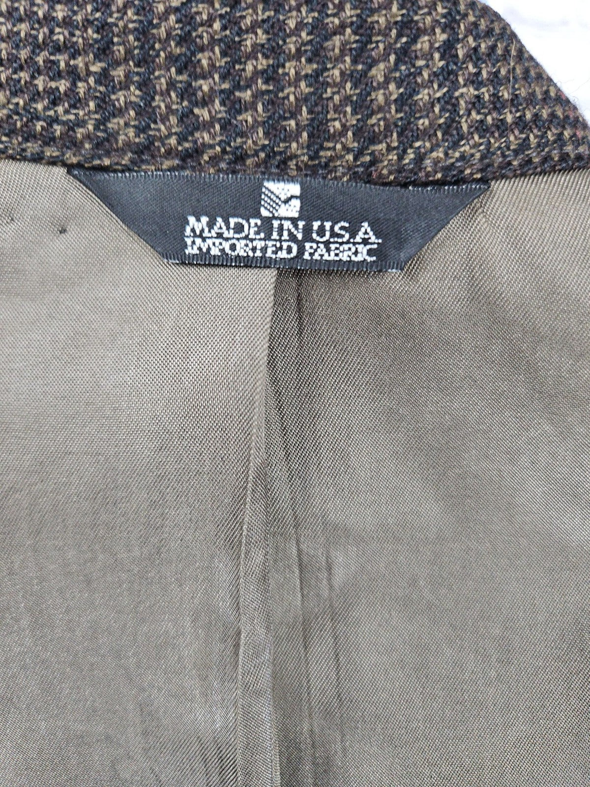 VTG Polo University Club Ralph Lauren Brown Glen Plaid USA Blazer Sport Coat 42R
