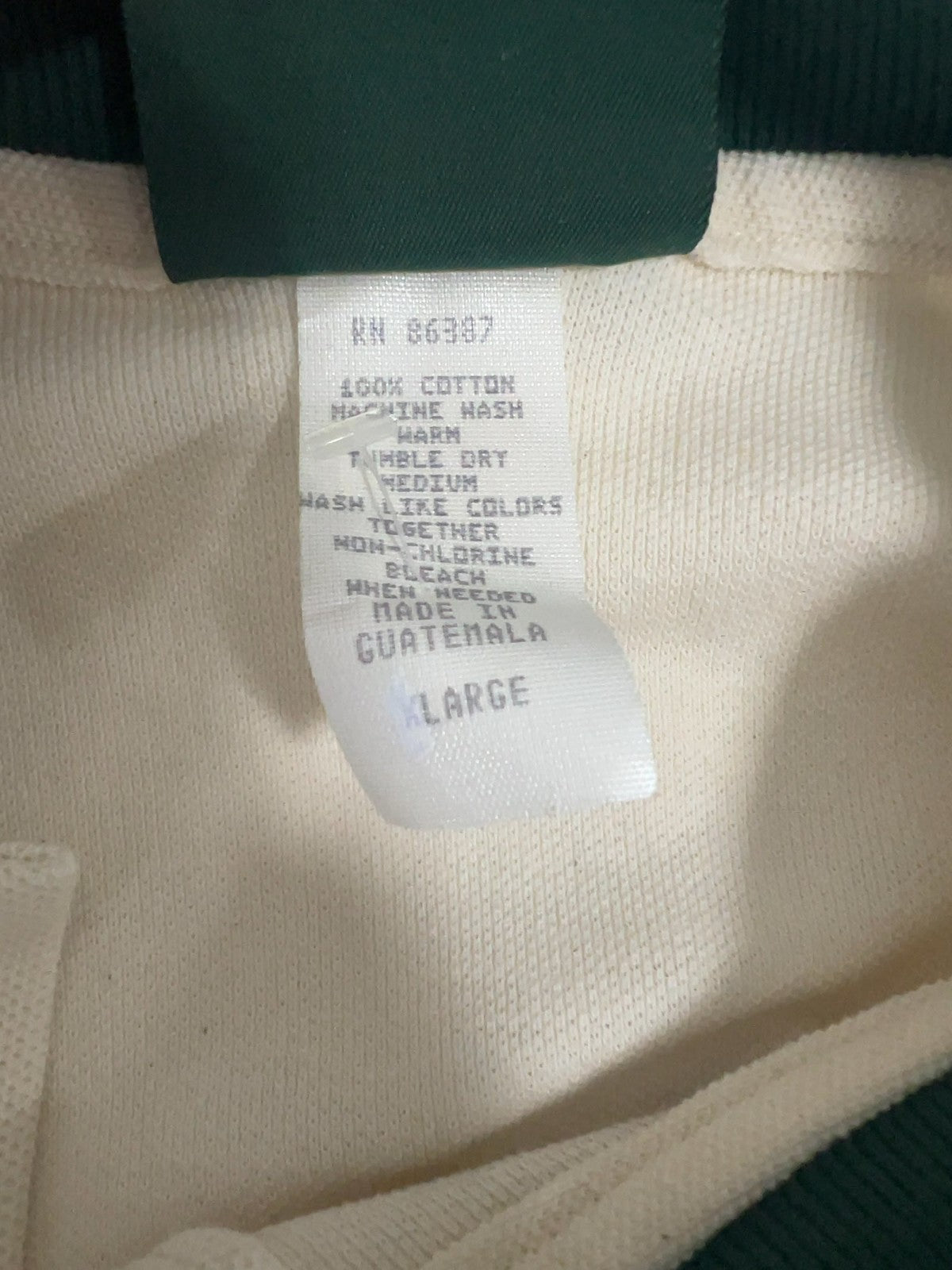 VTG Travaux Penn State Alumni Cream Navy Green Color Block Polo Shirt XL