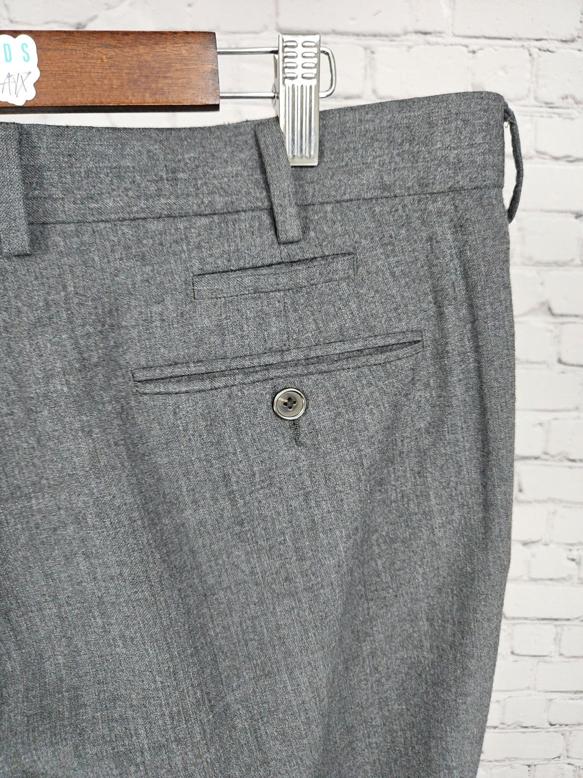 Hart Schaffner Marx Gray Wool Blend Flat Front Dress Pants 38 (39X30)