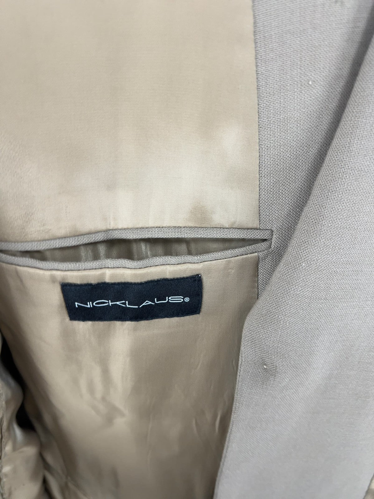Nicklaus Tan Wool Blend 2 Button Single Vented Notch Blazer Sport Coat 43R