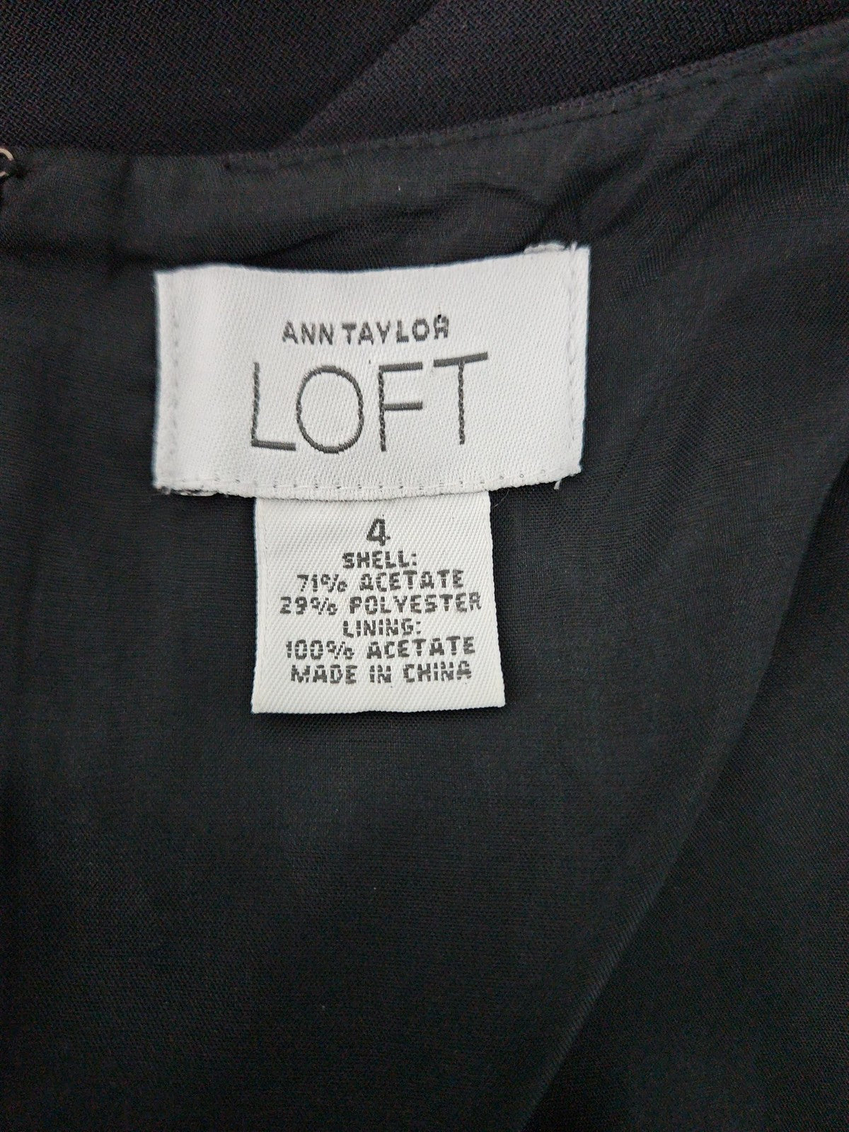 Ann Taylor LOFT Black Sleeveless Banded Waist Lined Sheath Dress 4