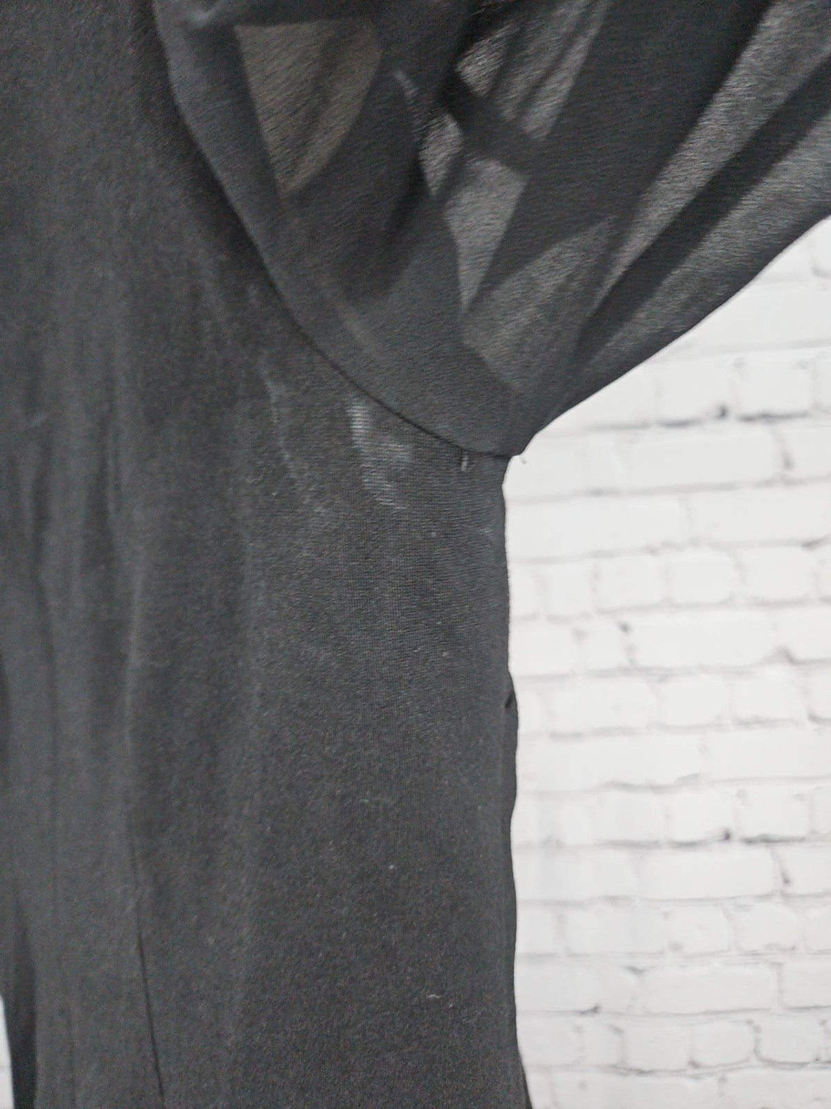 NWD Talbots Petite Black Funnel Neck Sheer Sleeve Button Shoulder Shift Dress 8P
