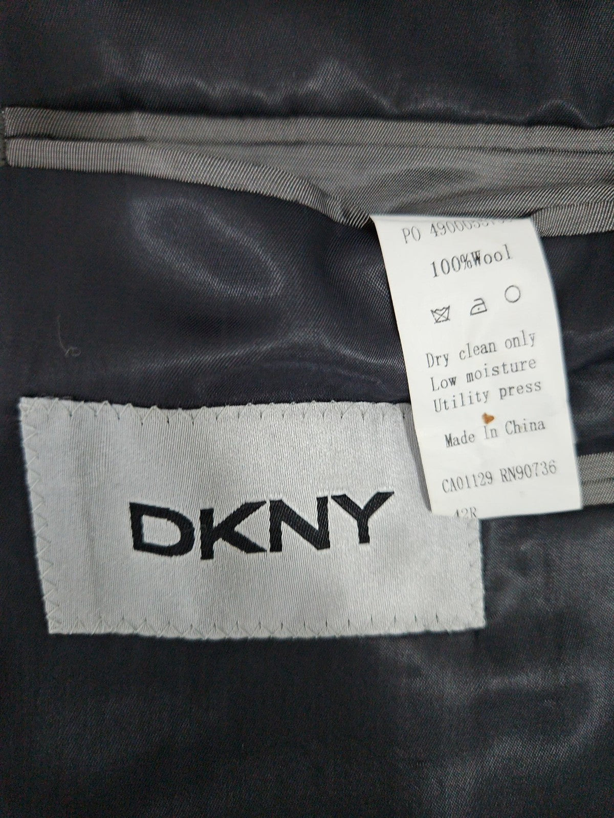DKNY Blue 100% Wool 2 Button Single Vented Notch Blazer Sport Coat 42R