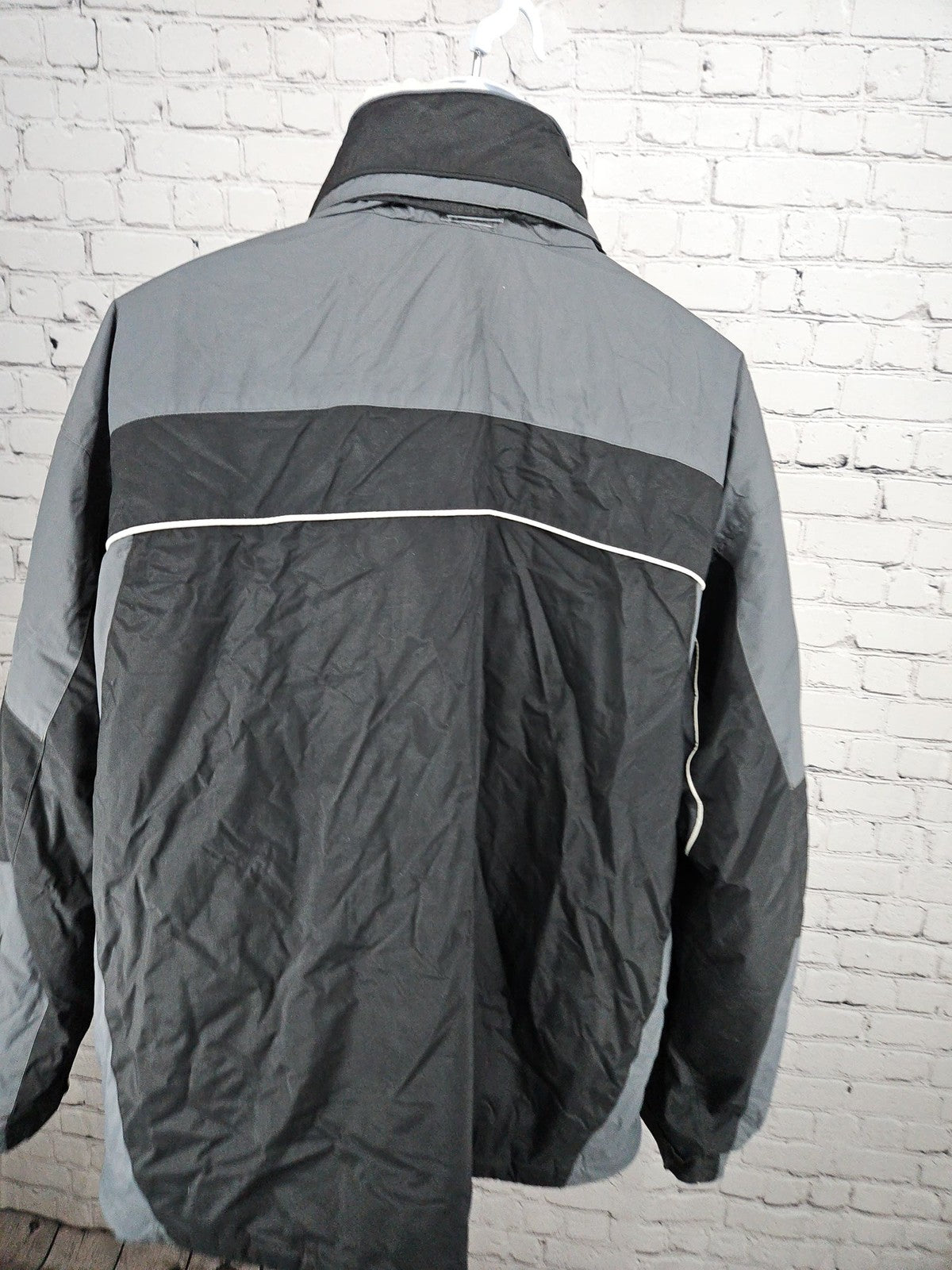 Columbia Black Gray Colorblock Insulated Full Zip Winter Jacket Men's XXL