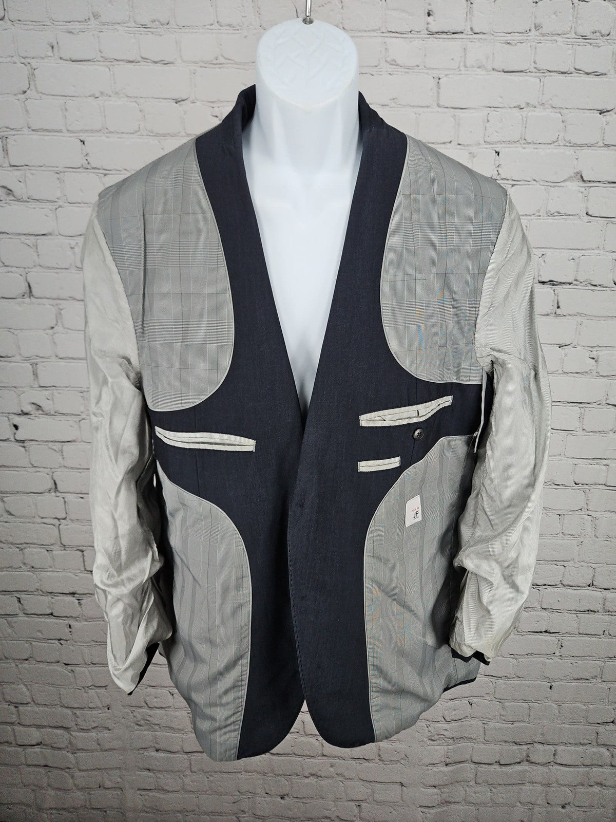 J.Ferrar Slim Fit Charcoal 2 Button Notch Lapel Blazer Sport Coat 46R