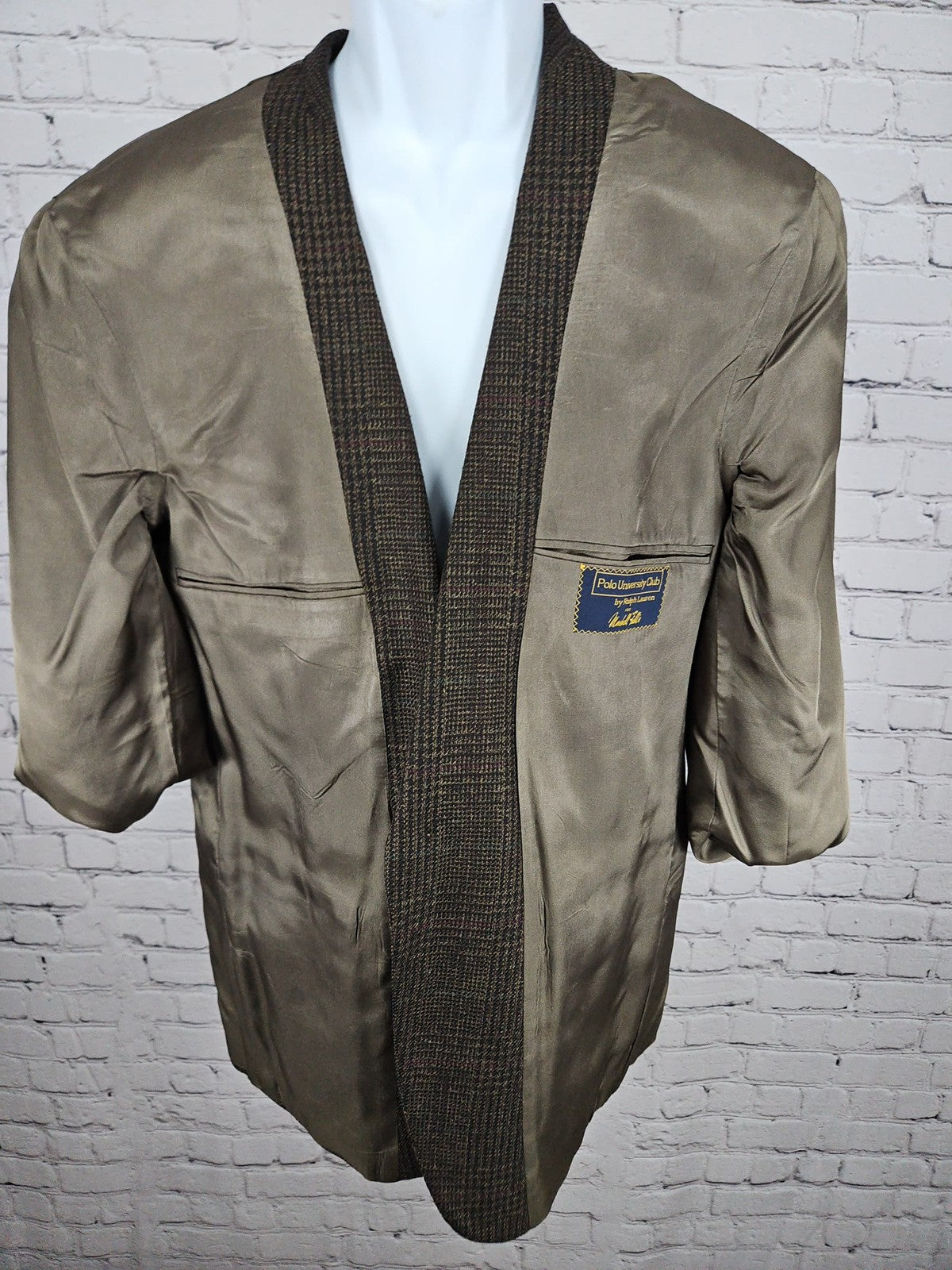 VTG Polo University Club Ralph Lauren Brown Glen Plaid USA Blazer Sport Coat 42R